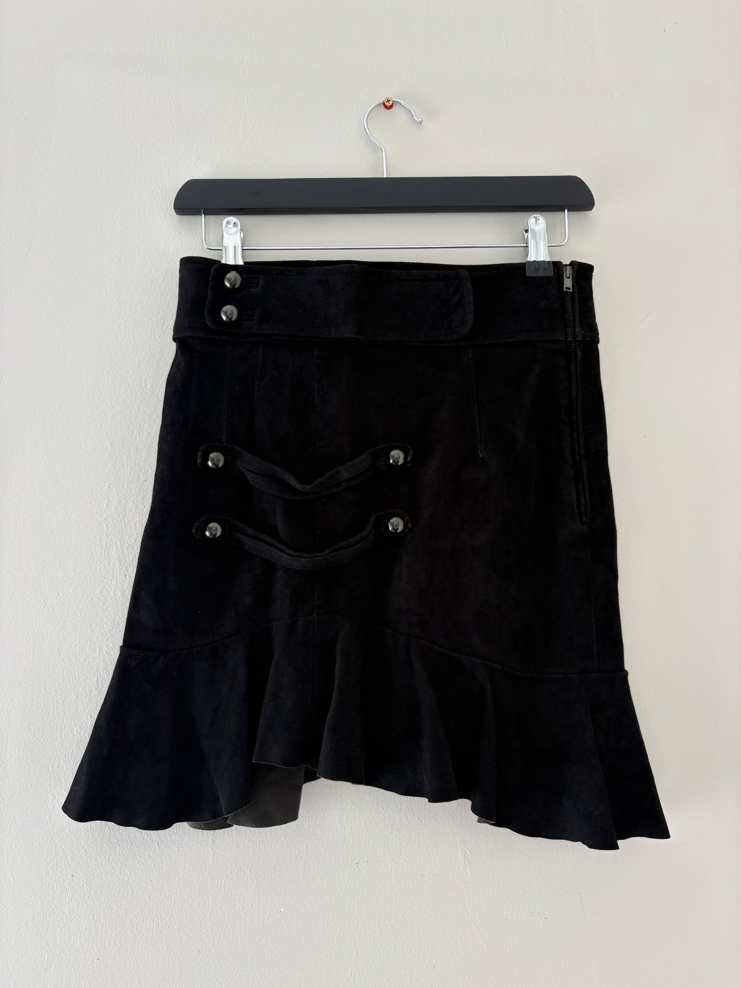 isabel Marant Black Suede Leather Skirt