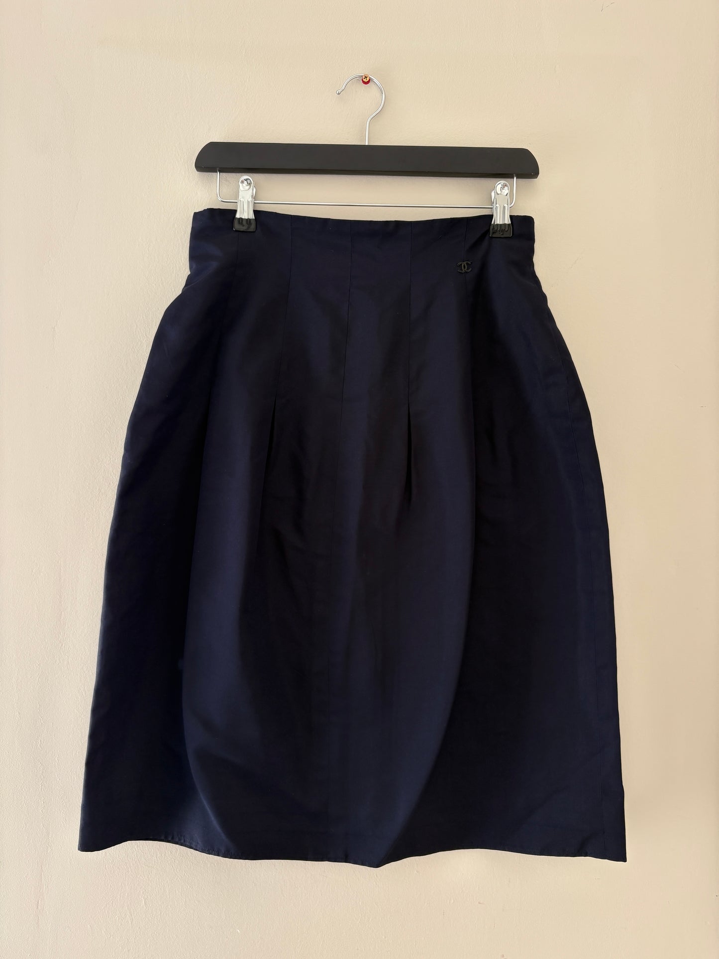 Chanel 2007 Cruise Navy Silk Pencil Skirt