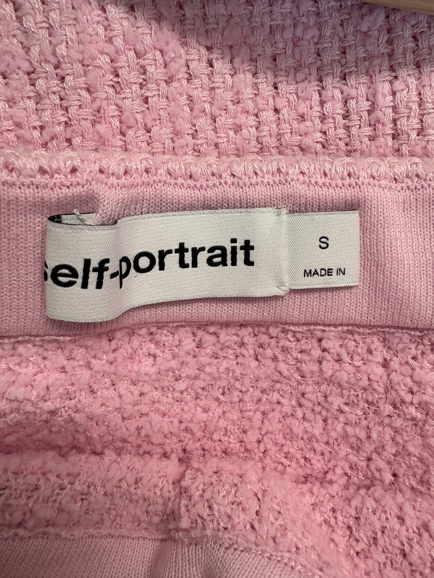 Self-Portrait Pink Embellished Knitted Top And Skirt Co-ord