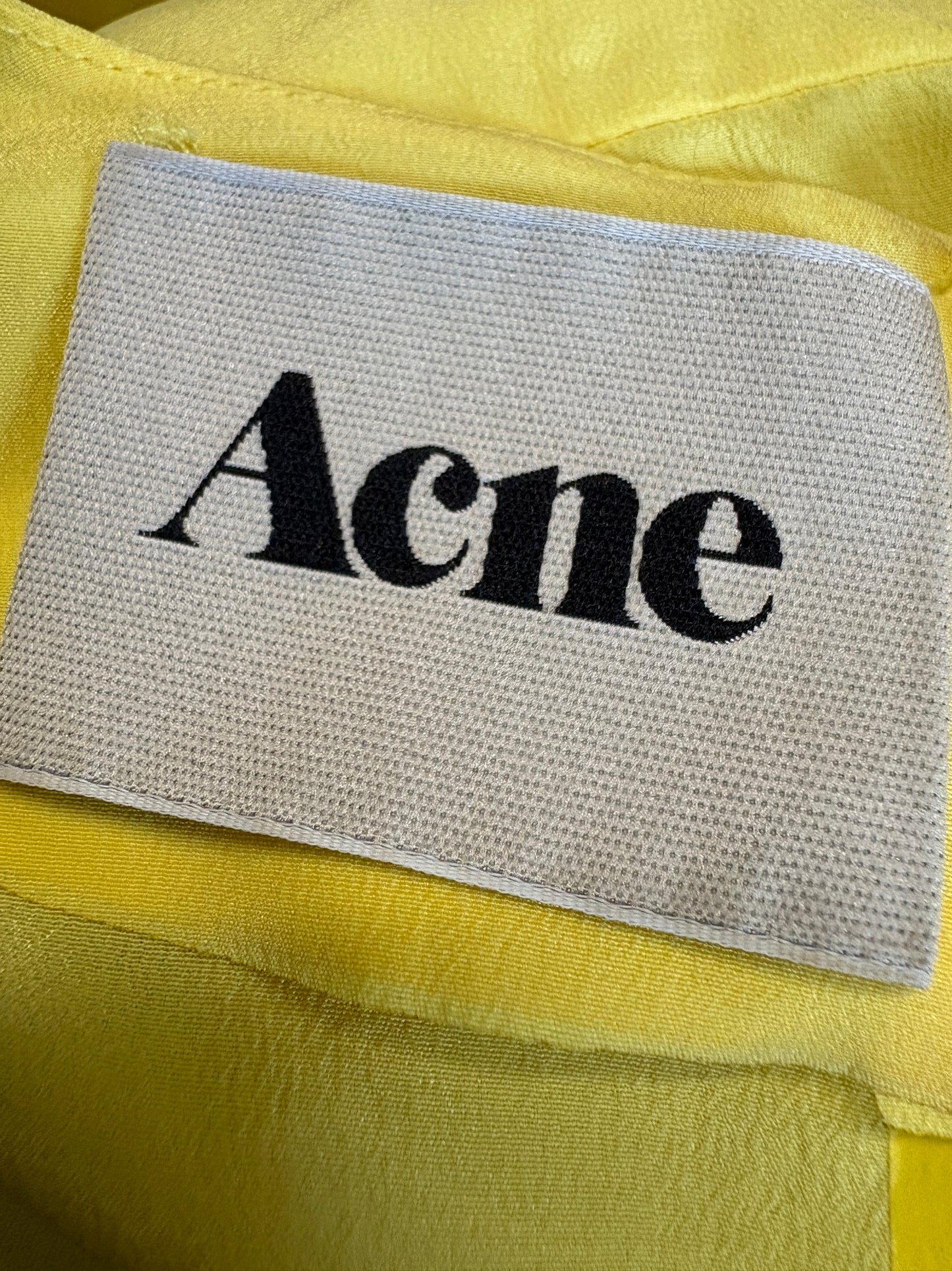 Acne Studios Mallory Navy And Yellow Silk Dress