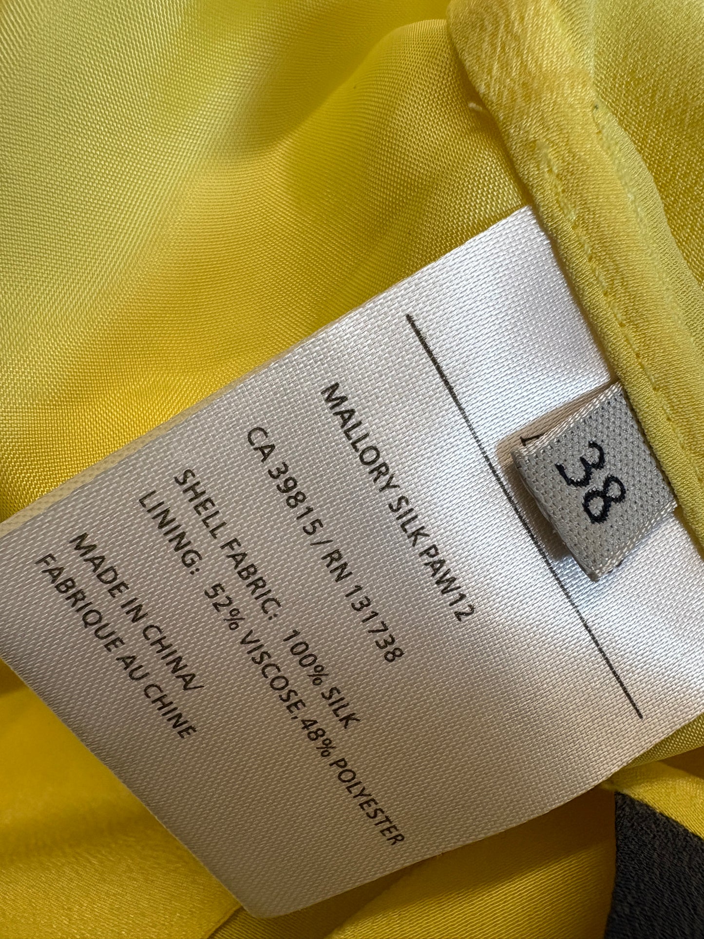 Acne Studios Mallory Navy And Yellow Silk Dress