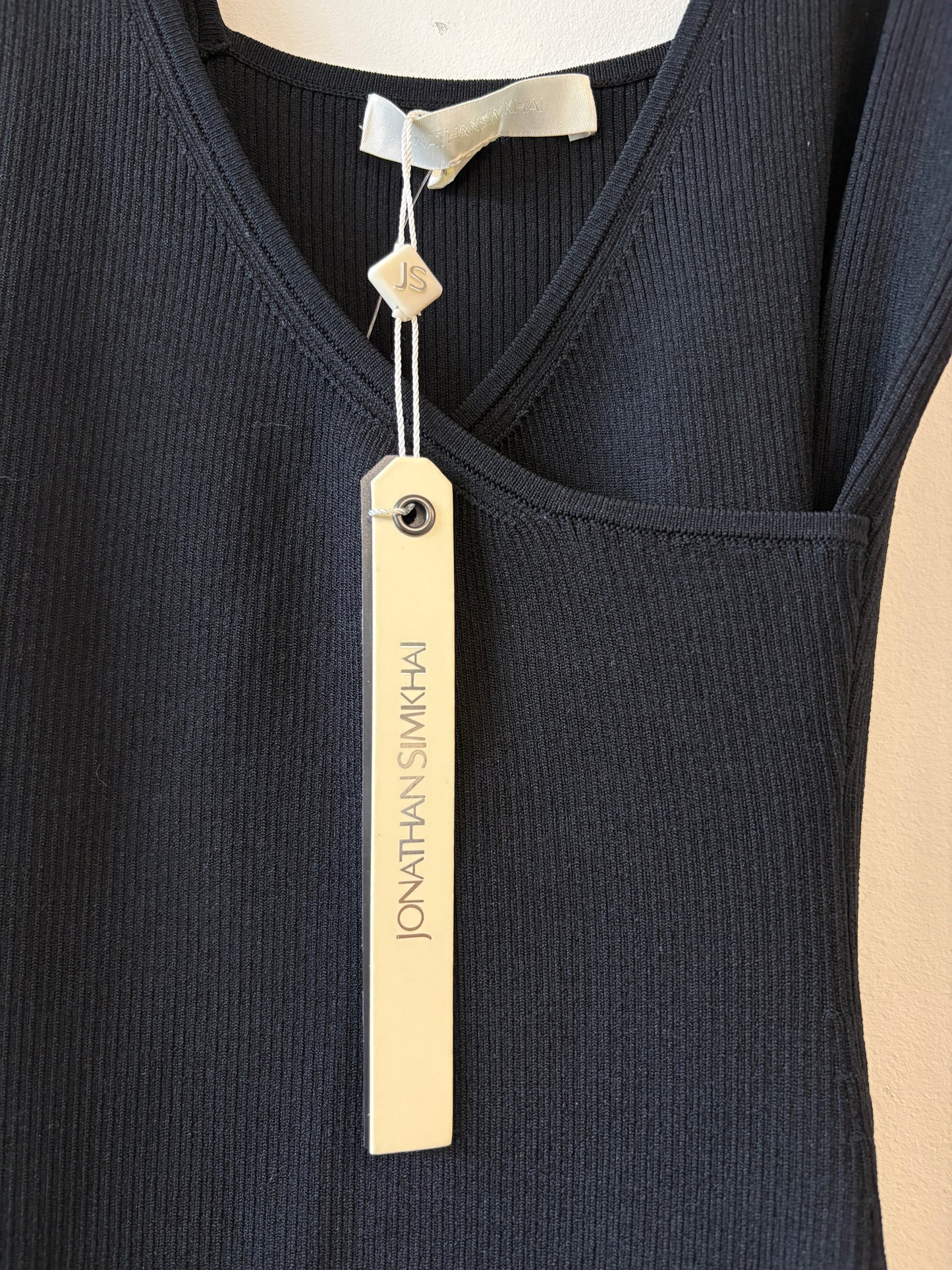 Jonathan Simkhai Black Ribbed Midi Dress