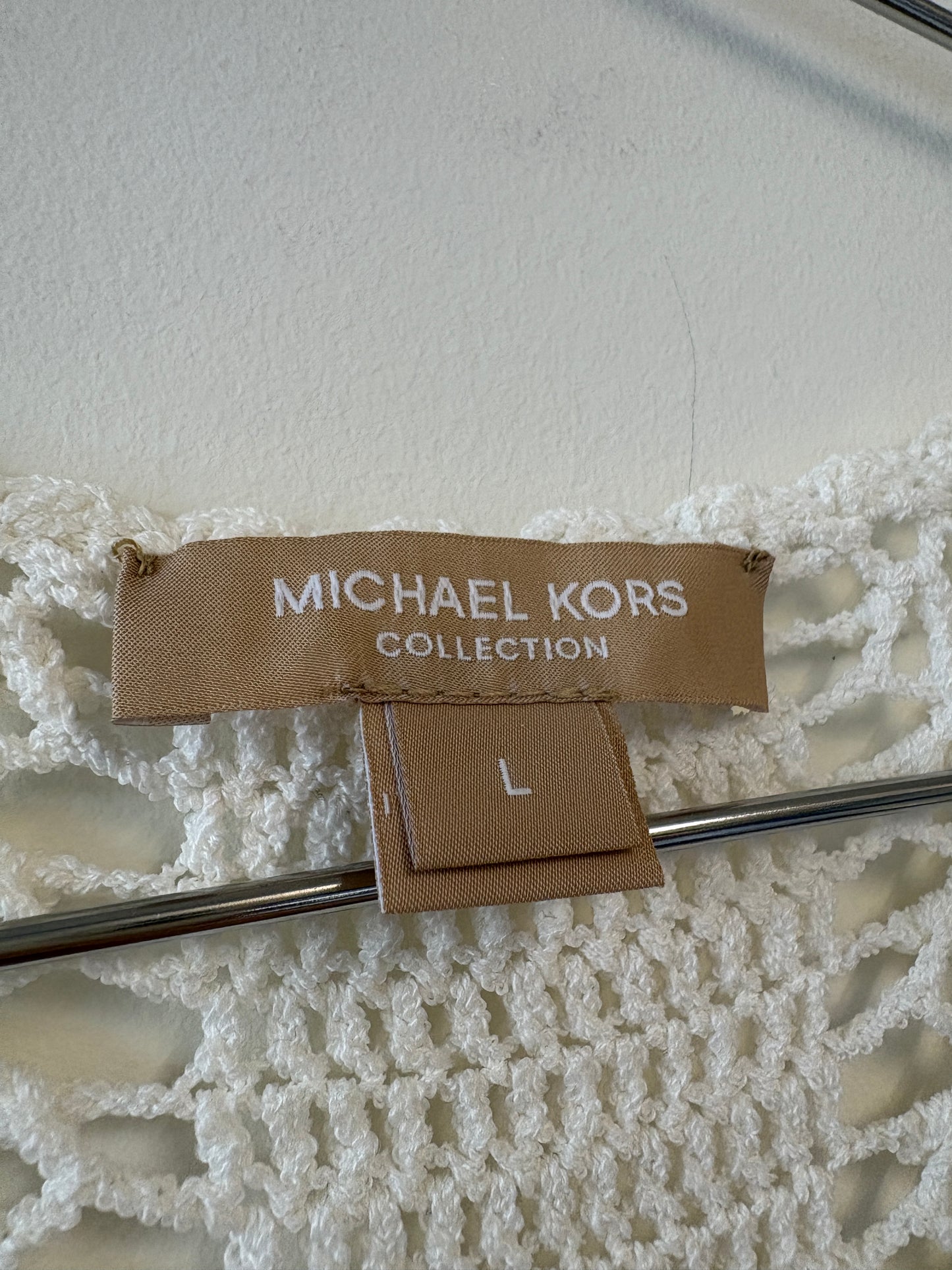 Michael Kors Collection White Skater Crochet Dress