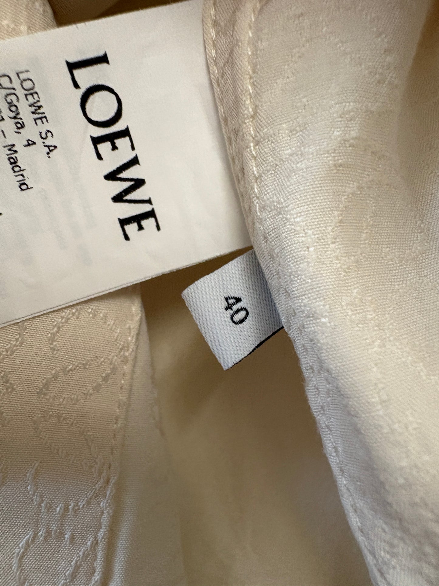 Loewe Hooded Silk Shirt Cream