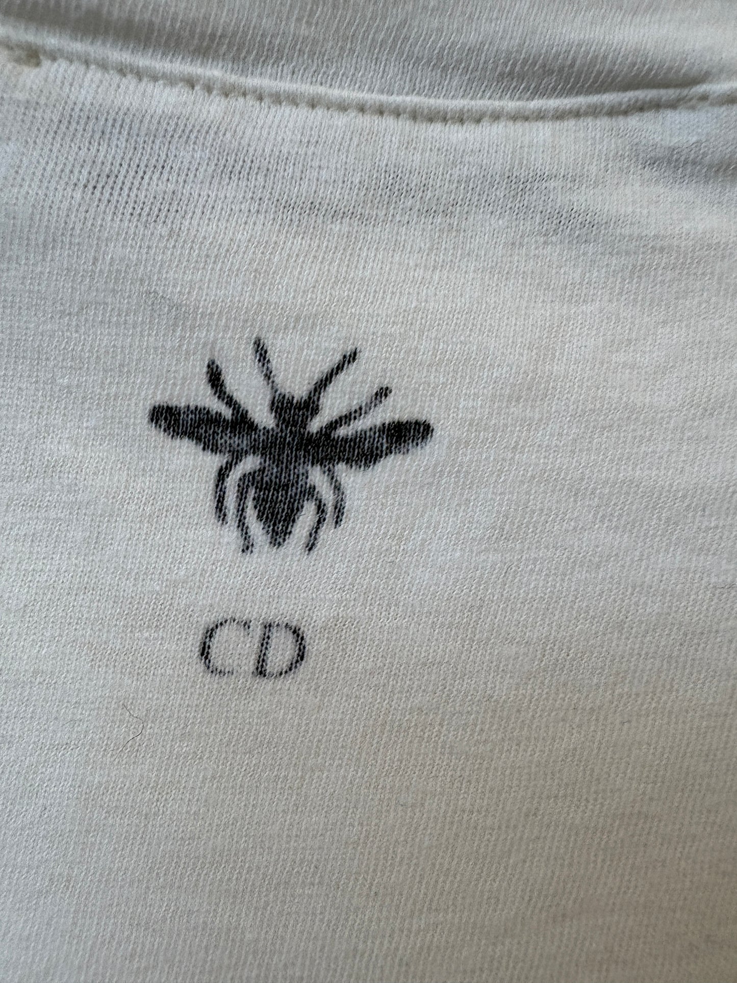Christian Dior White Graphic Print Cotton T-shirt