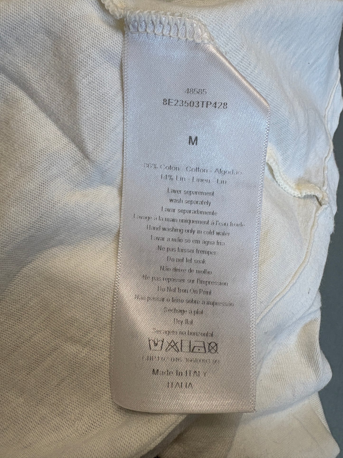 Christian Dior White Graphic Print Cotton T-shirt