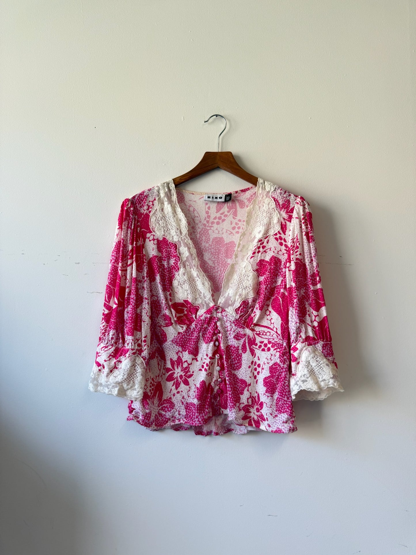 Rixo Pink Blouse With Lace