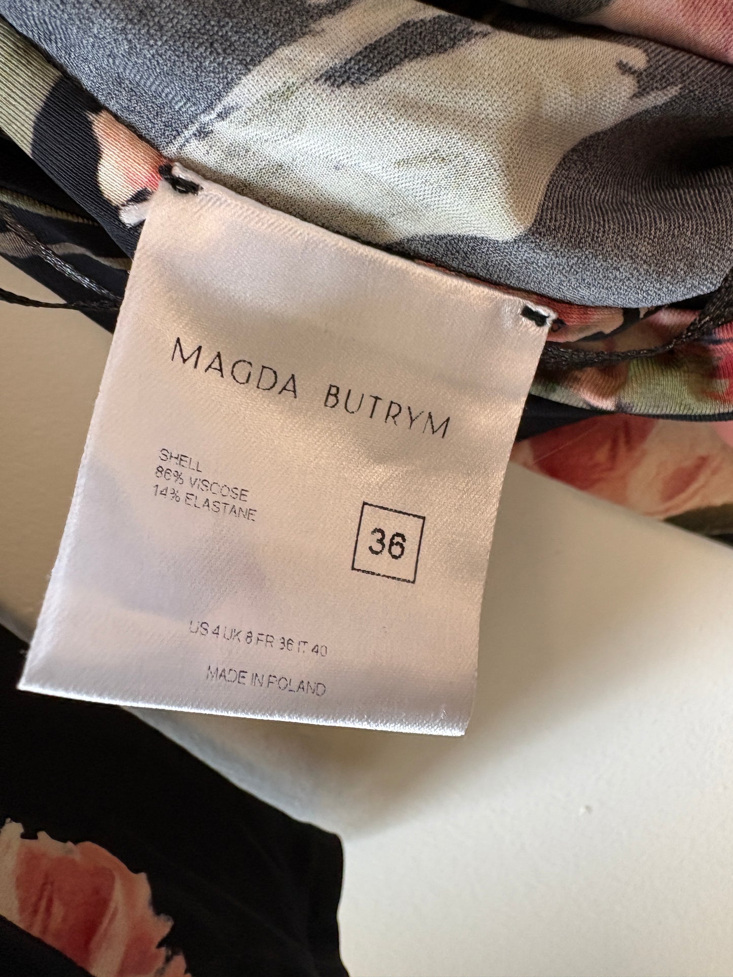 Magda Butrym Black Floral Ruched Mini Dress