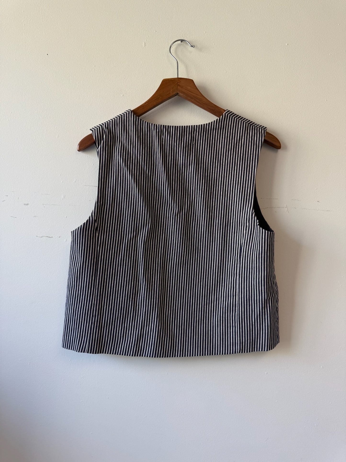 The Frankie Shop Navy Blue Stripe Waistcoat
