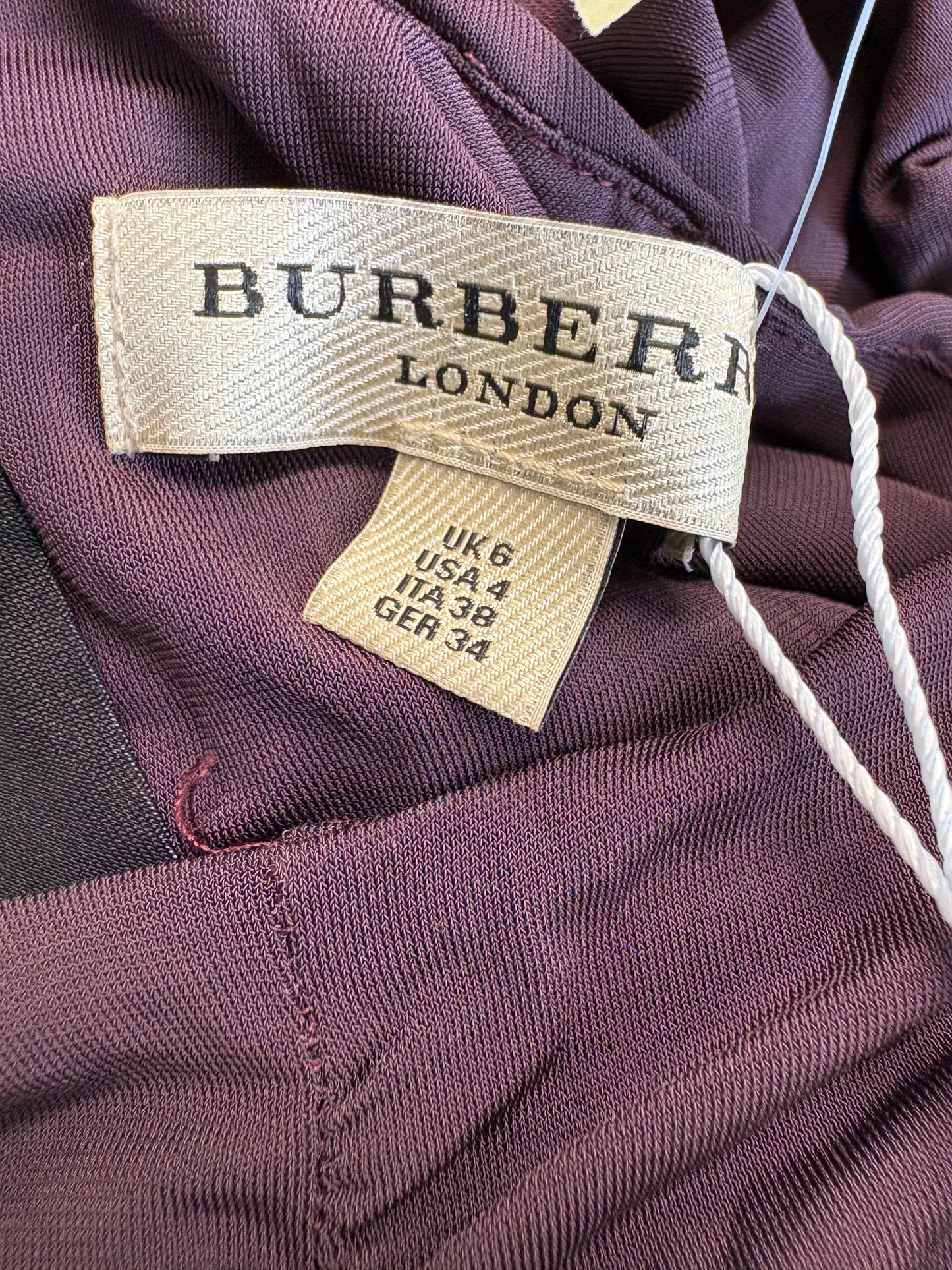 Burberry London Plum Ruched Bodycon Dress