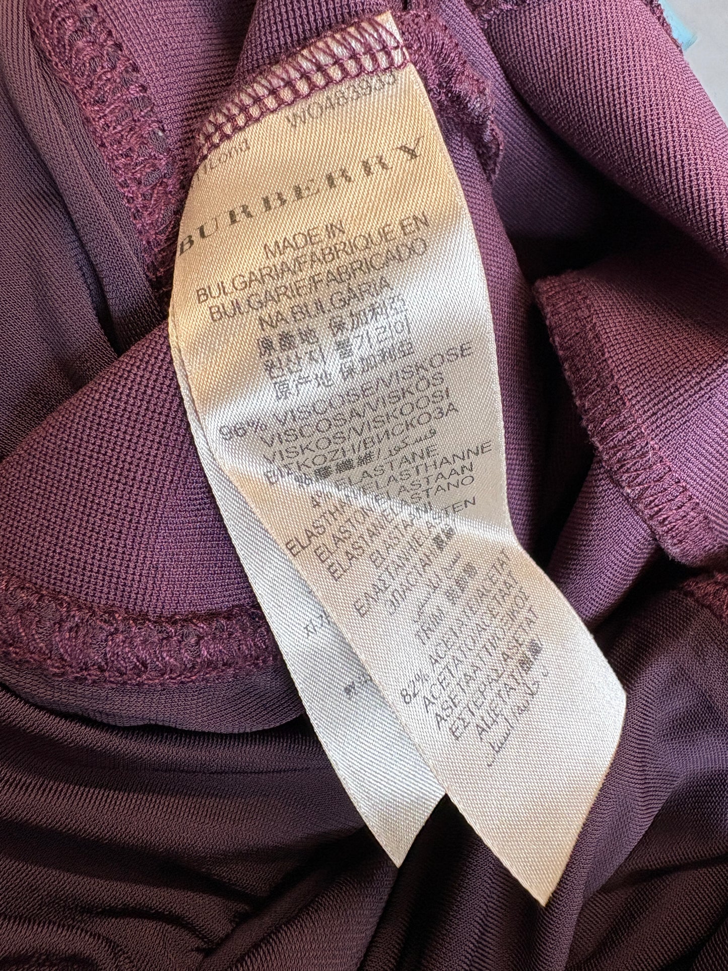 Burberry London Plum Ruched Bodycon Dress