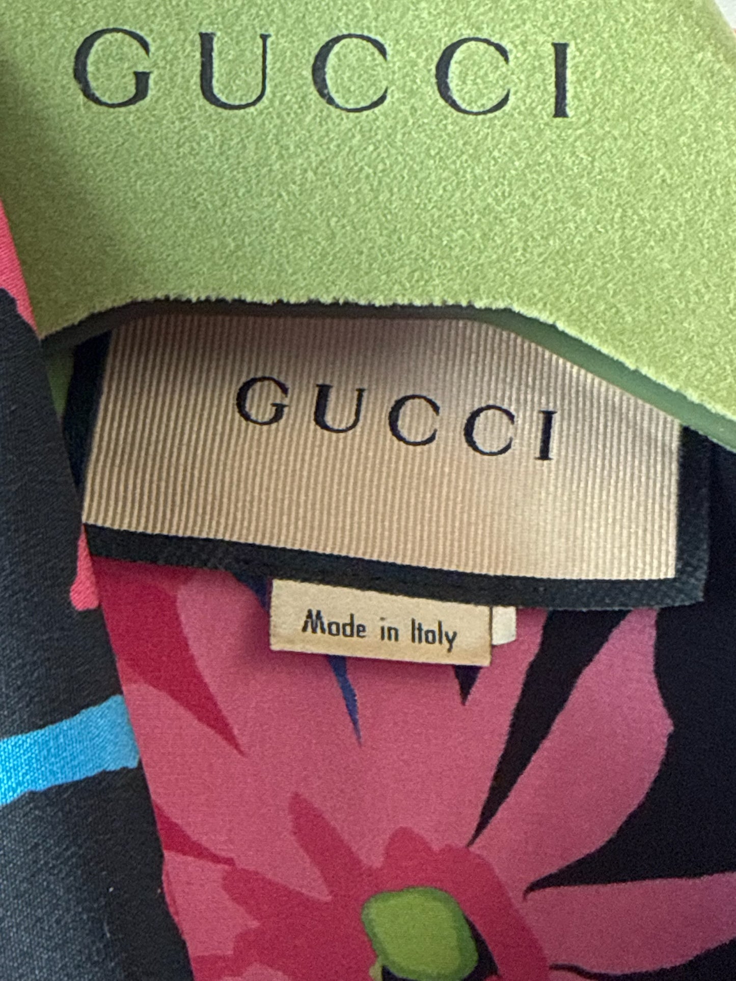 Gucci Black and Pink Floral Blouse