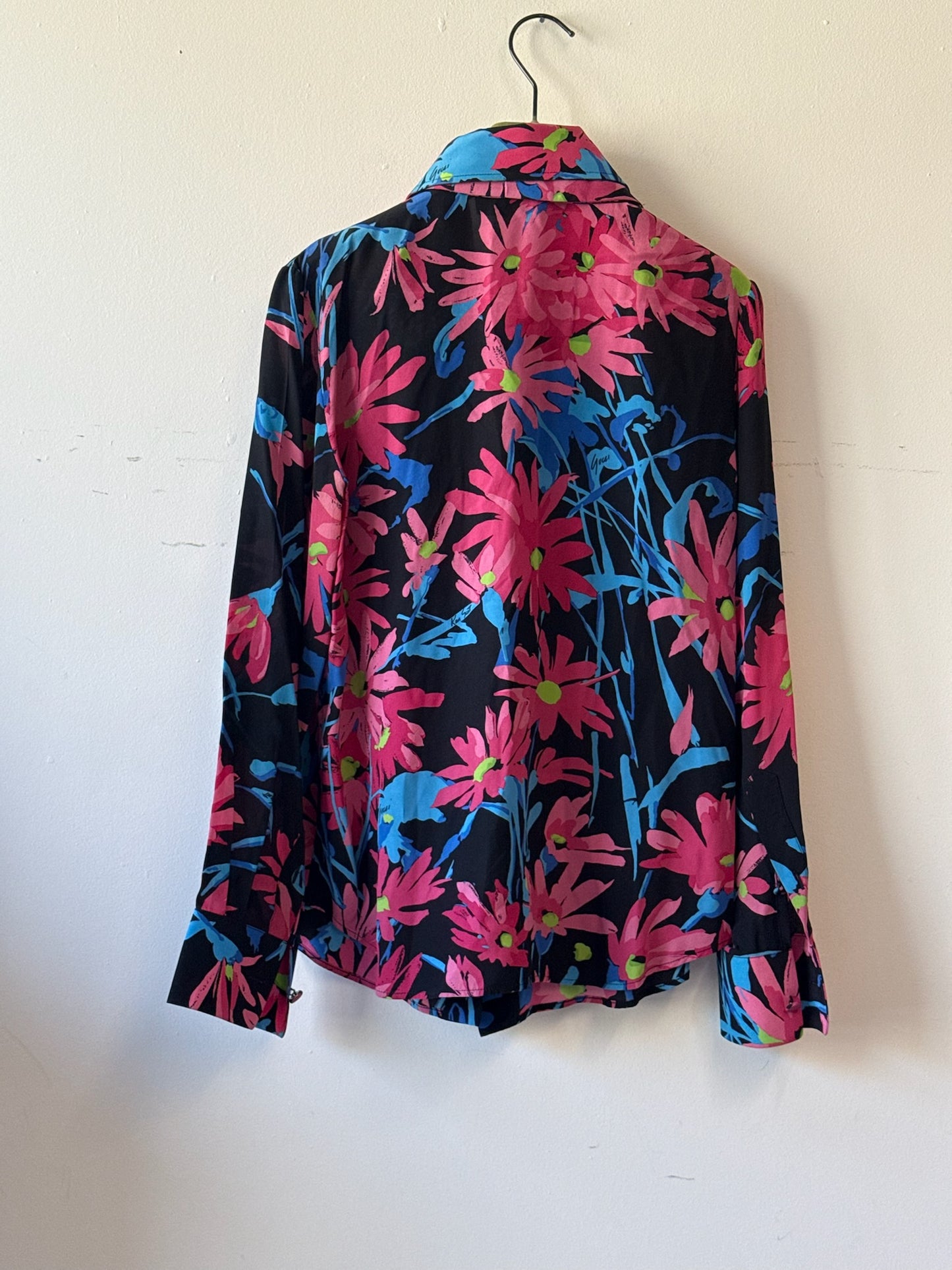 Gucci Black and Pink Floral Blouse
