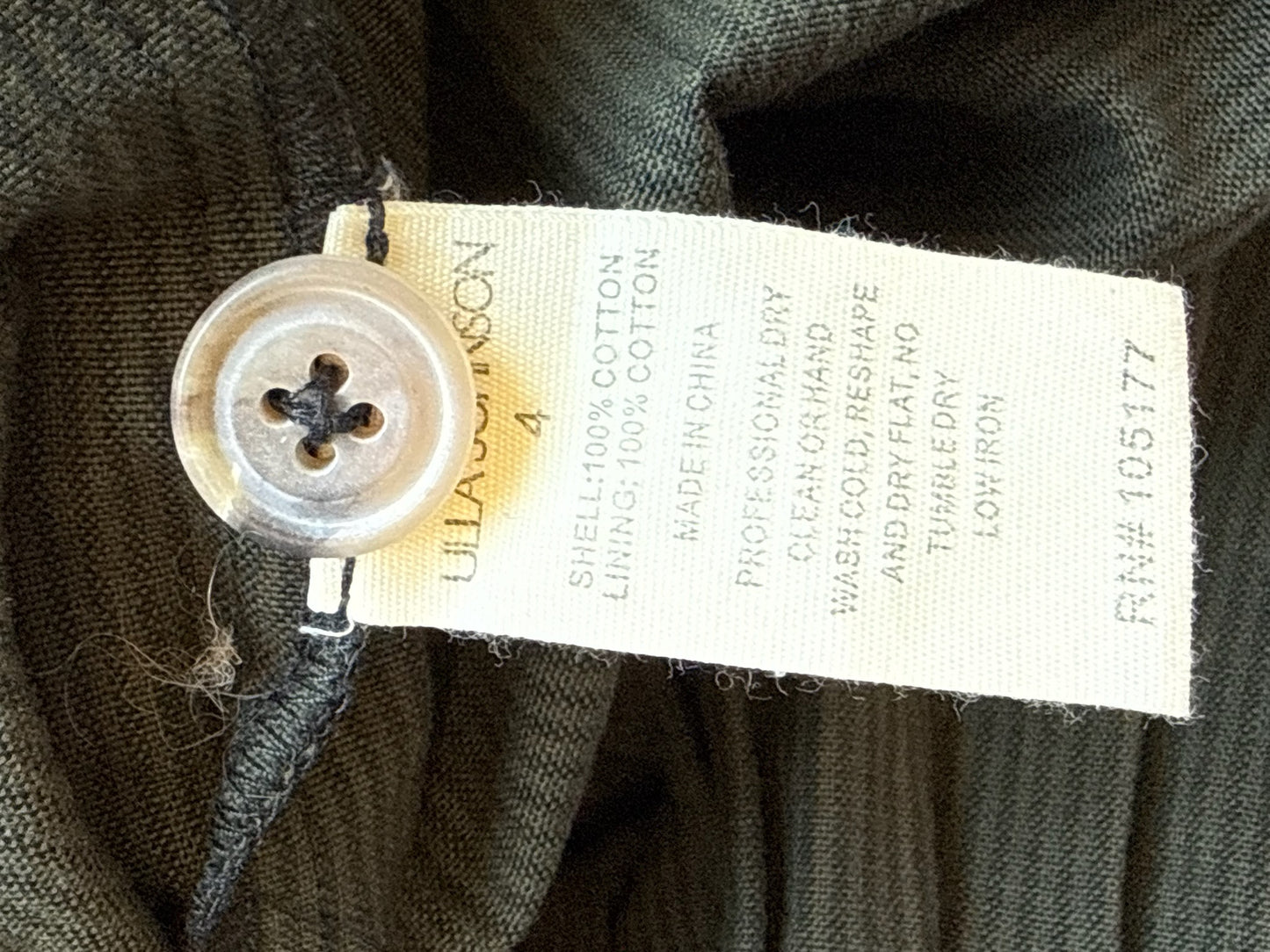 Ulla Johnson Khaki Cleo Pinafore Midi Dress