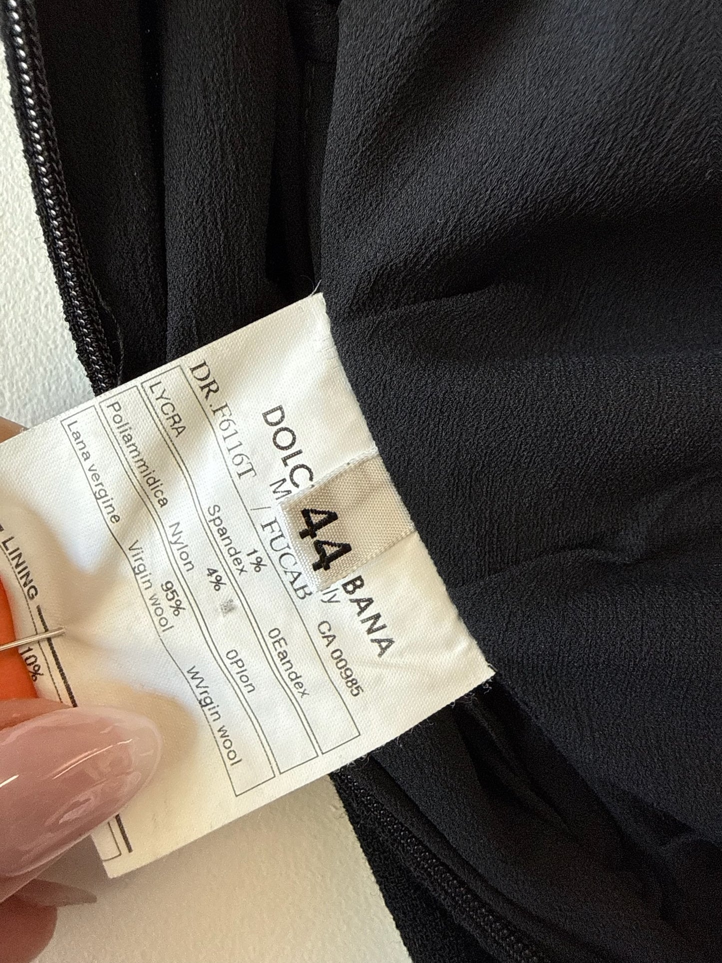 Dolce & Gabbana Black Ruched Button Front Midi Dress
