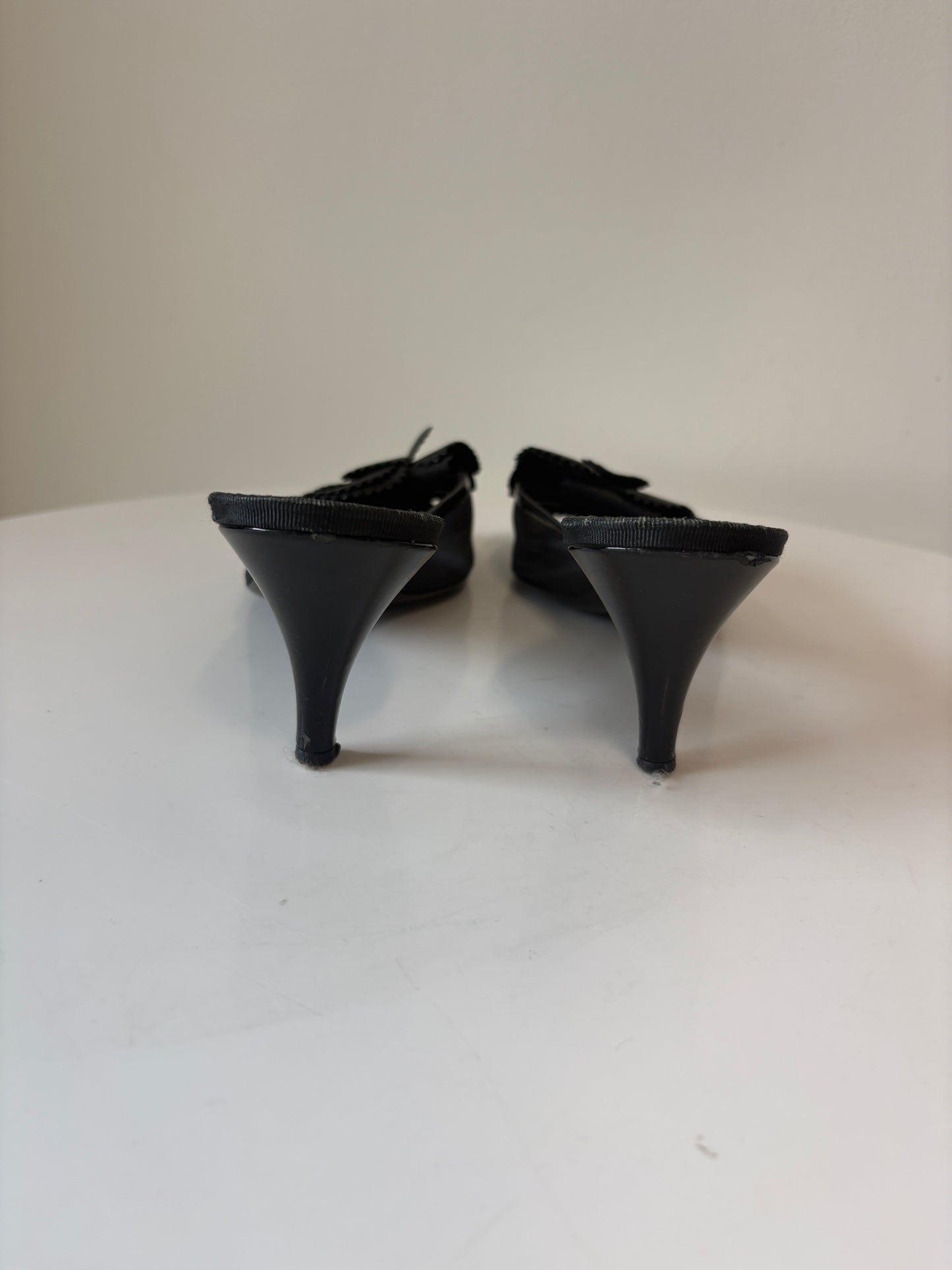 Chanel Camellia Mesh Black Mules