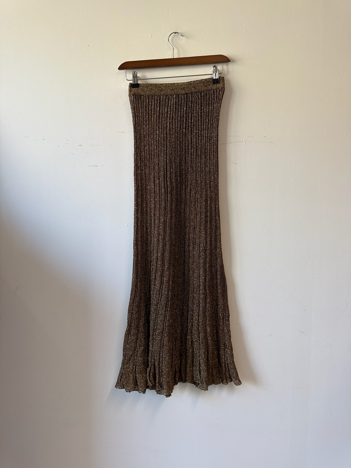 Missoni Gold Knit Midi Skirt