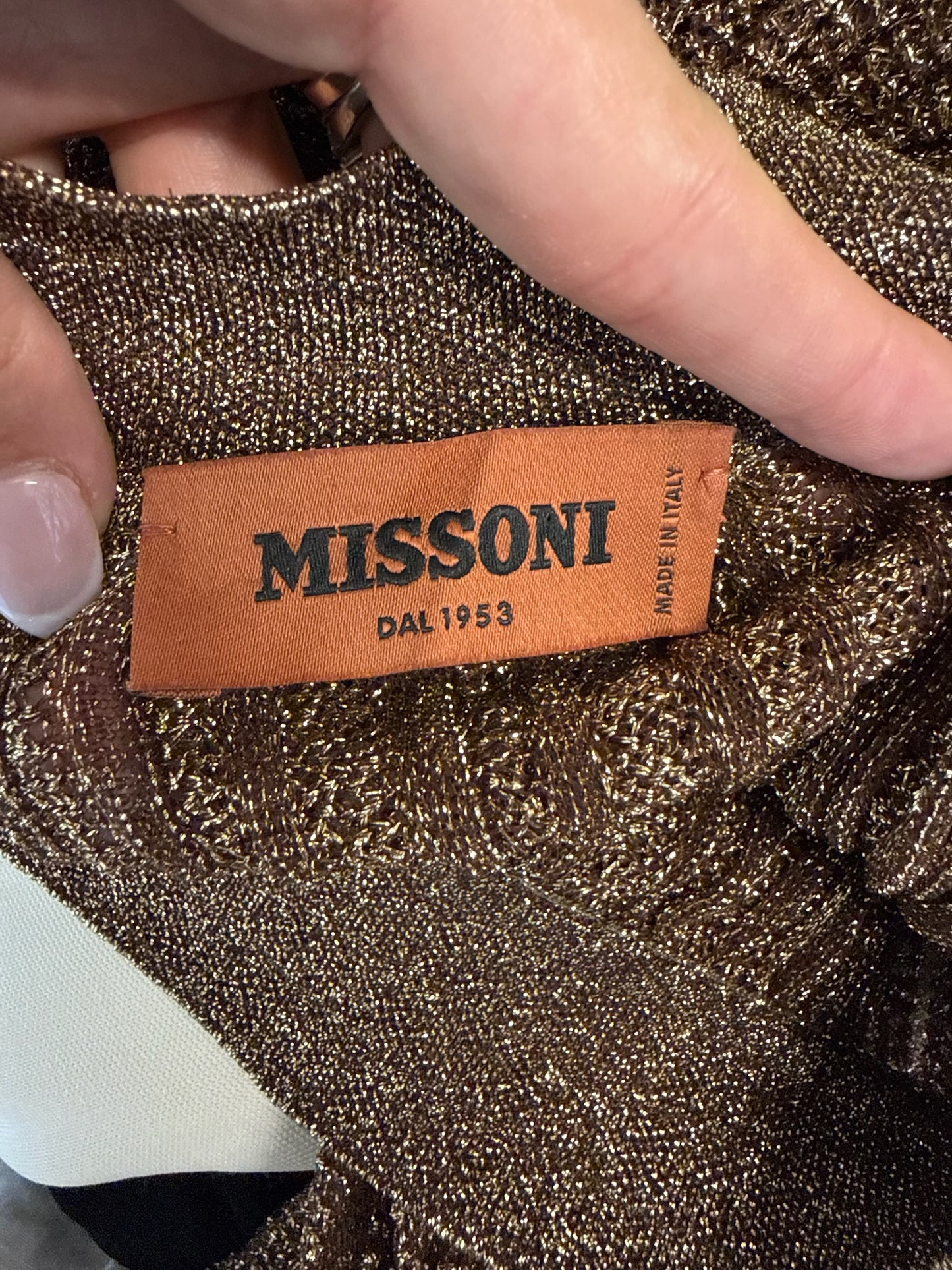 Missoni Gold Knit Midi Skirt
