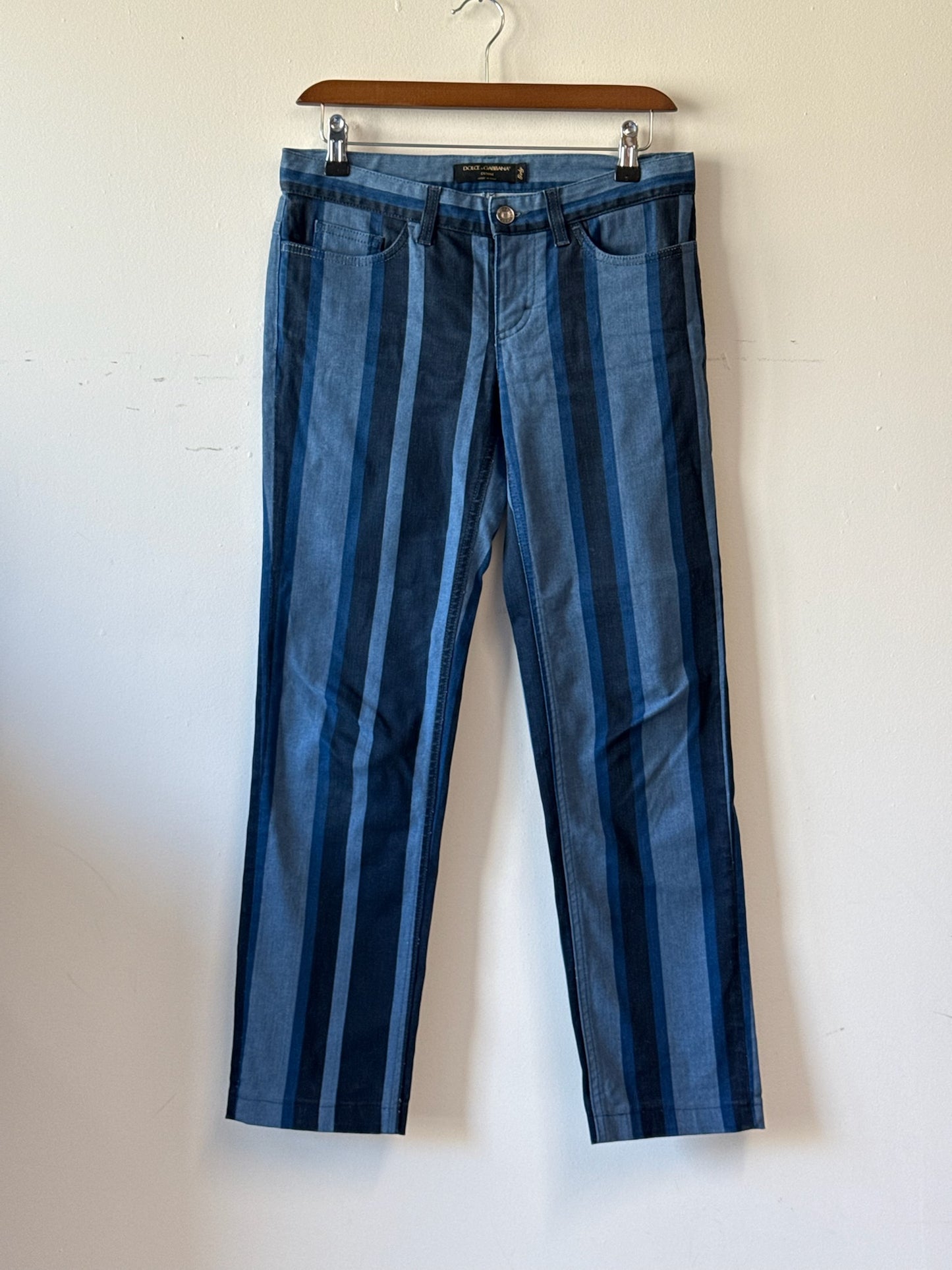 Dolce & Gabbana Blue Stripe Jeans