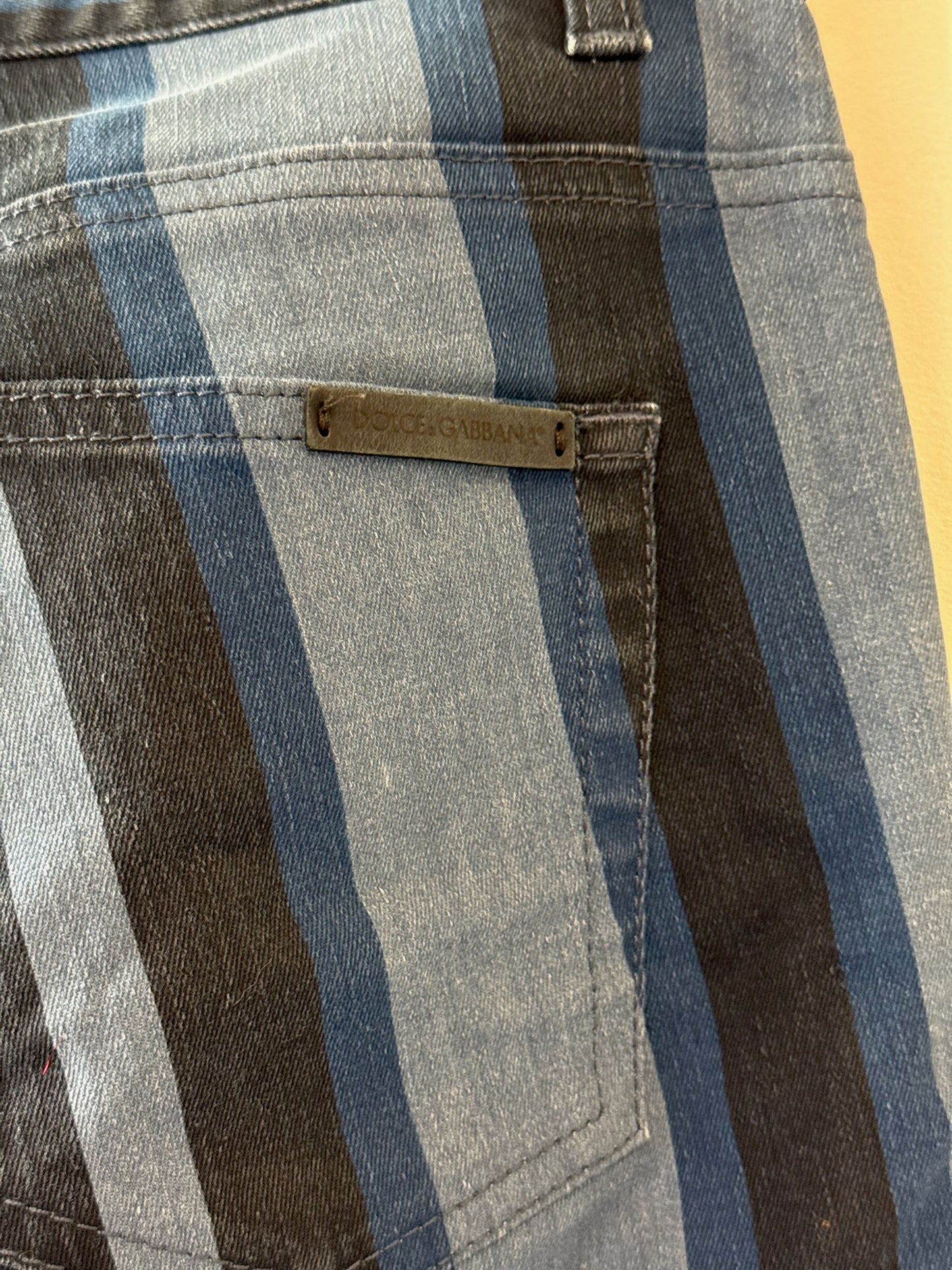 Dolce & Gabbana Blue Stripe Jeans