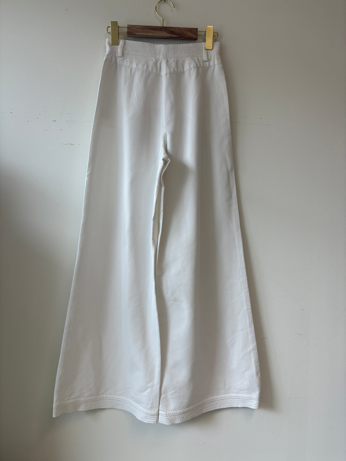 Chanel White Cotton Wide Leg Trousers Spring Summer 2017