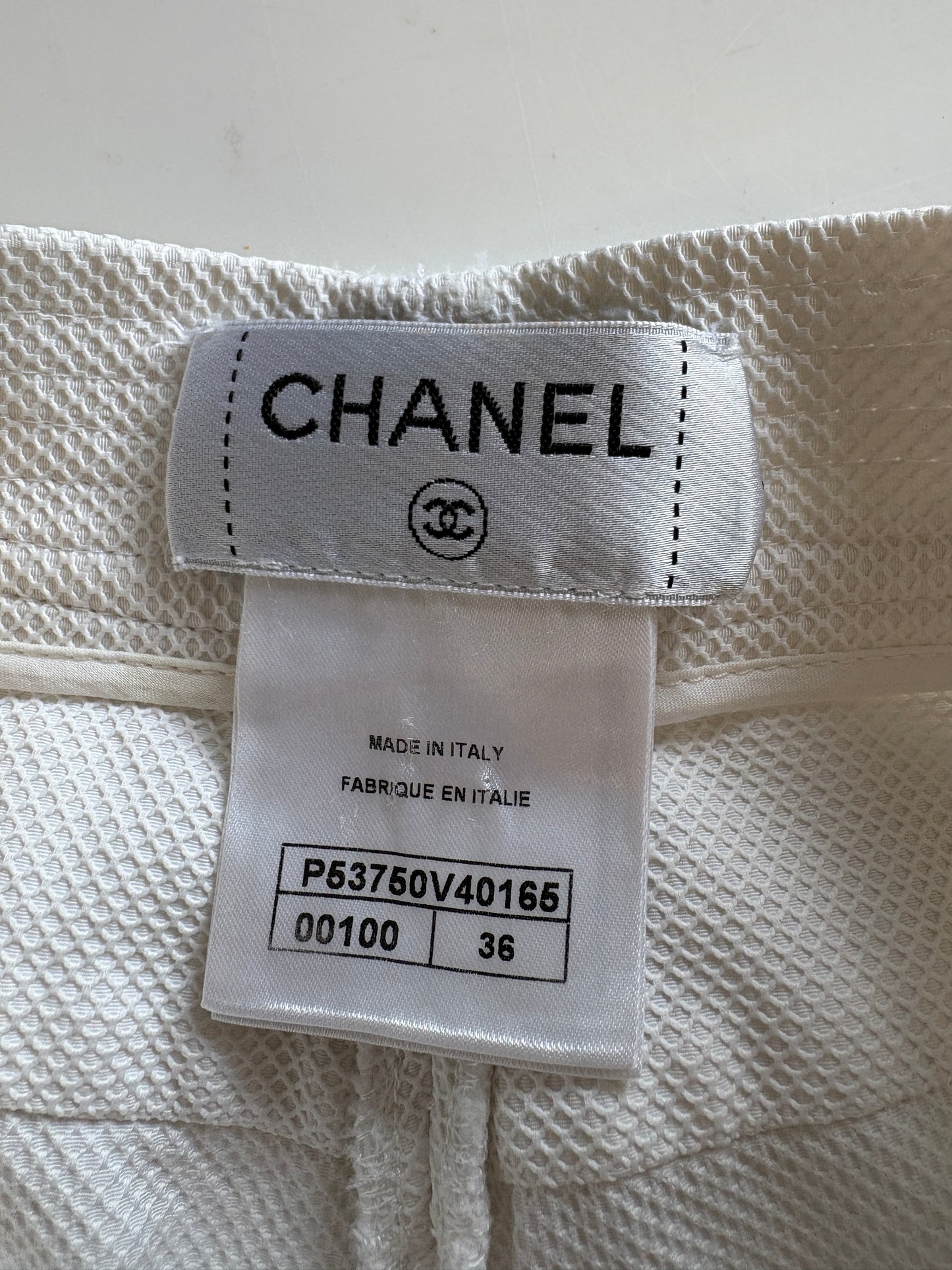 Chanel White Cotton Wide Leg Trousers Spring Summer 2017