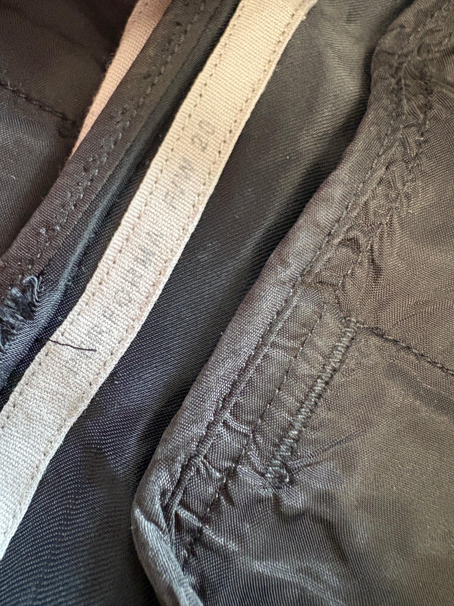 Rick Owens Black Satin Cropped Trousers