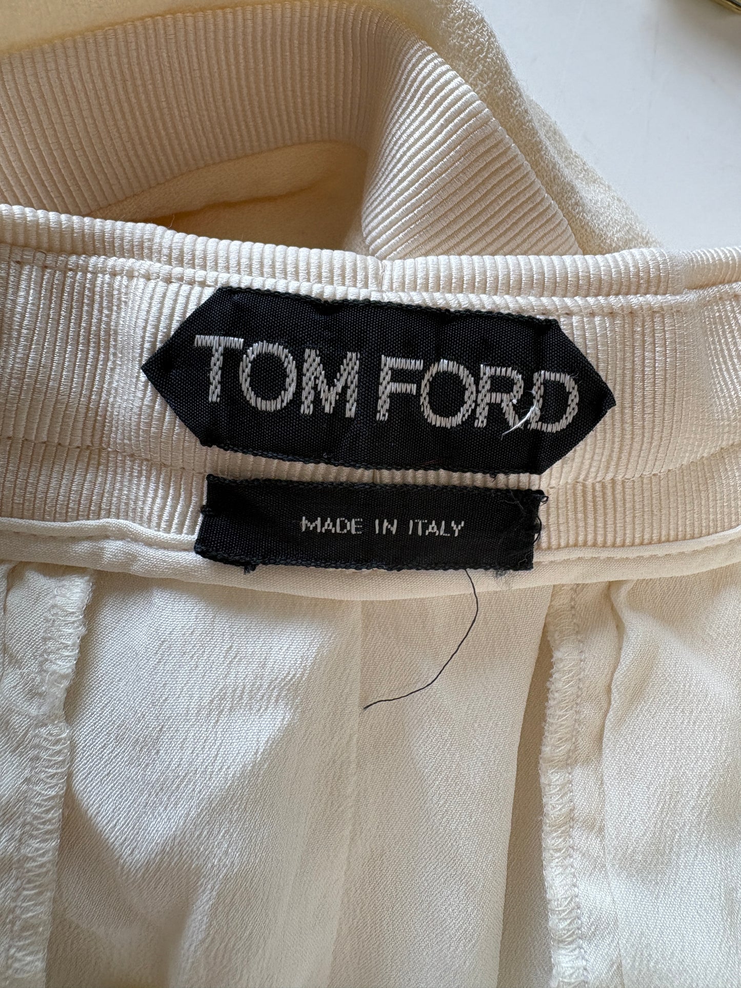 Tom Ford Cream Slim Fit Tailored Trousers