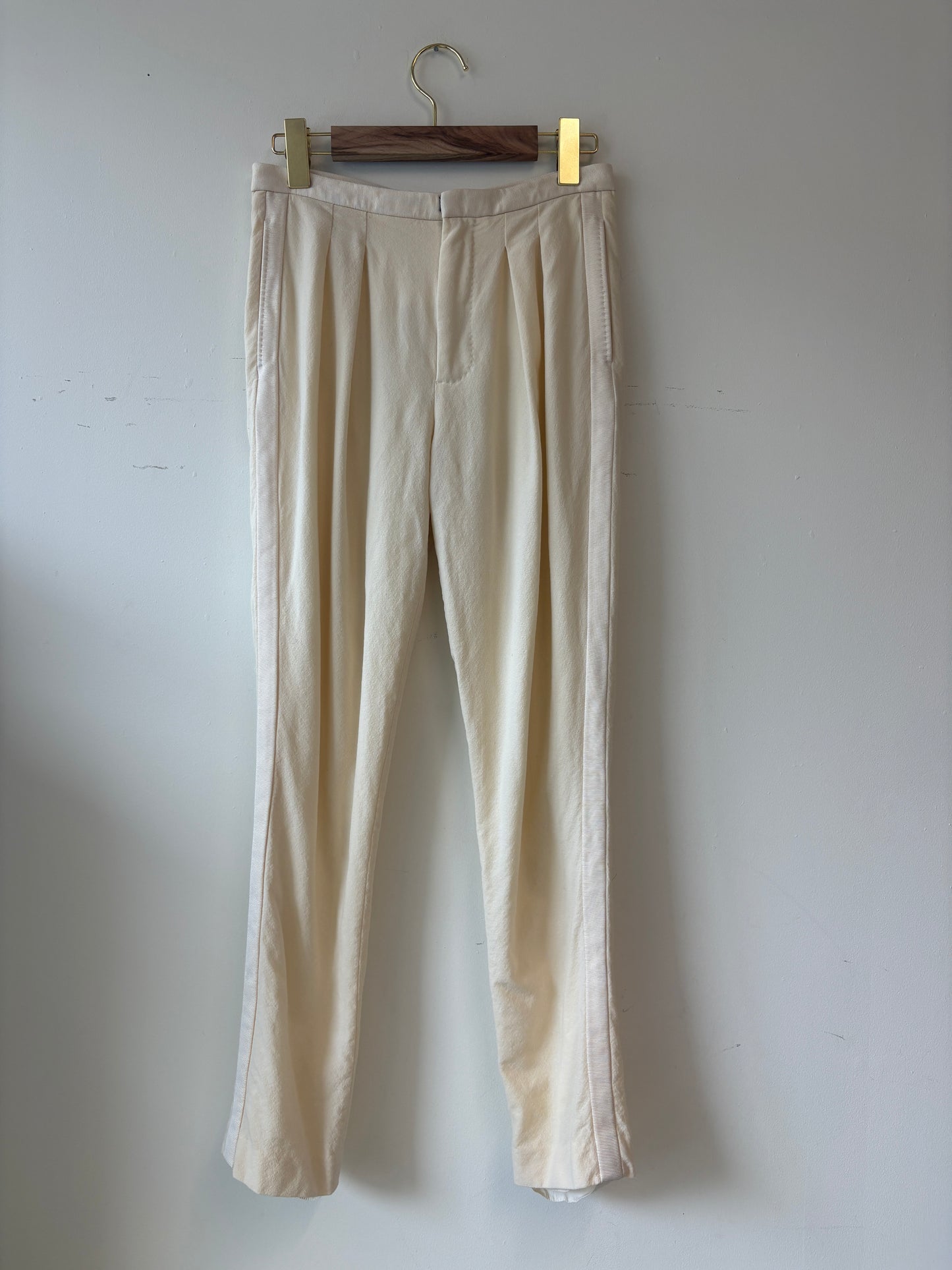 Tom Ford Cream Slim Fit Tailored Trousers