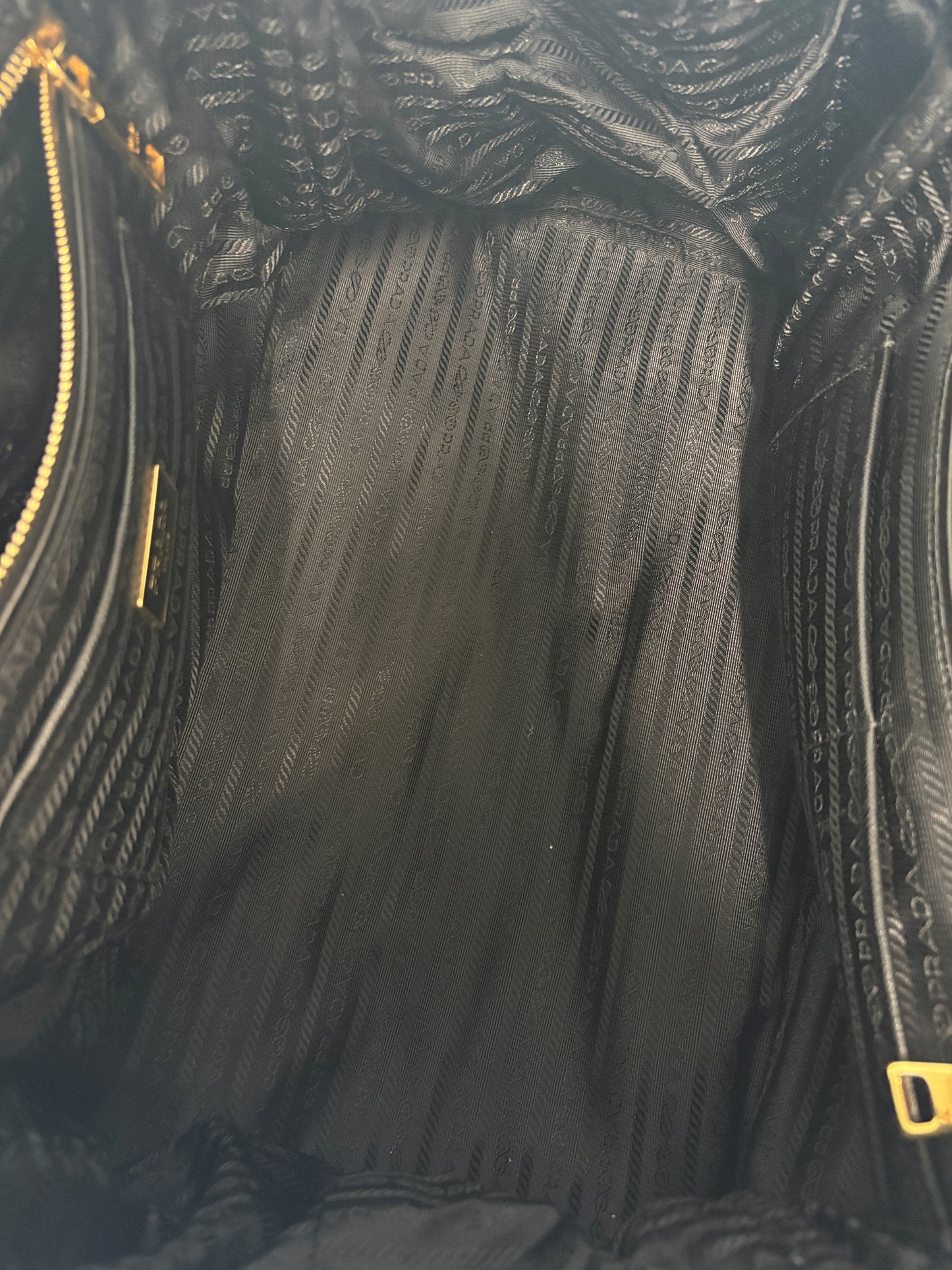 Prada Black And Beige Canapa Raffia Bag