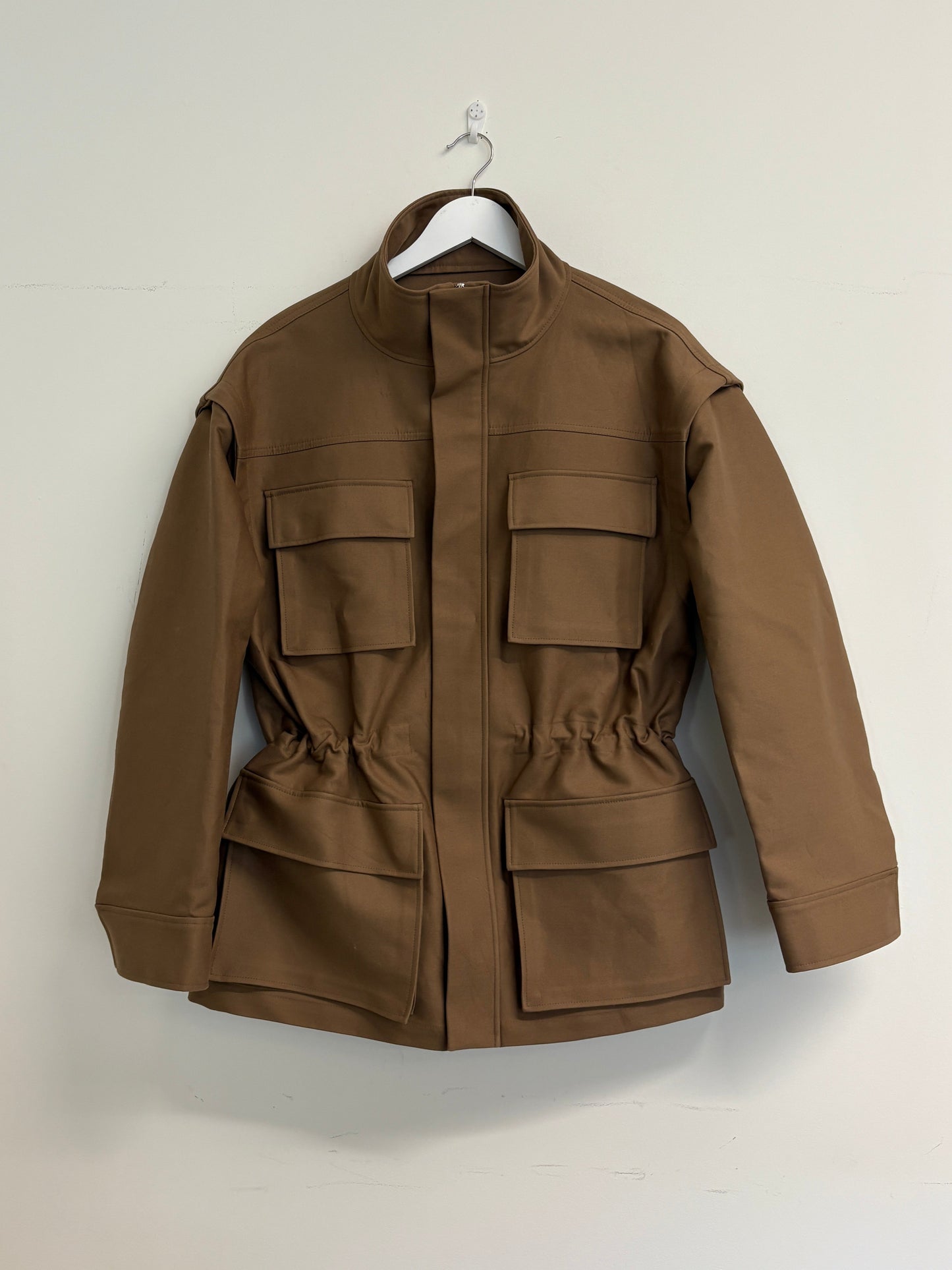 The Frankie Shop Melton Detachable Sleeve Cargo Jacket (pre-owned)