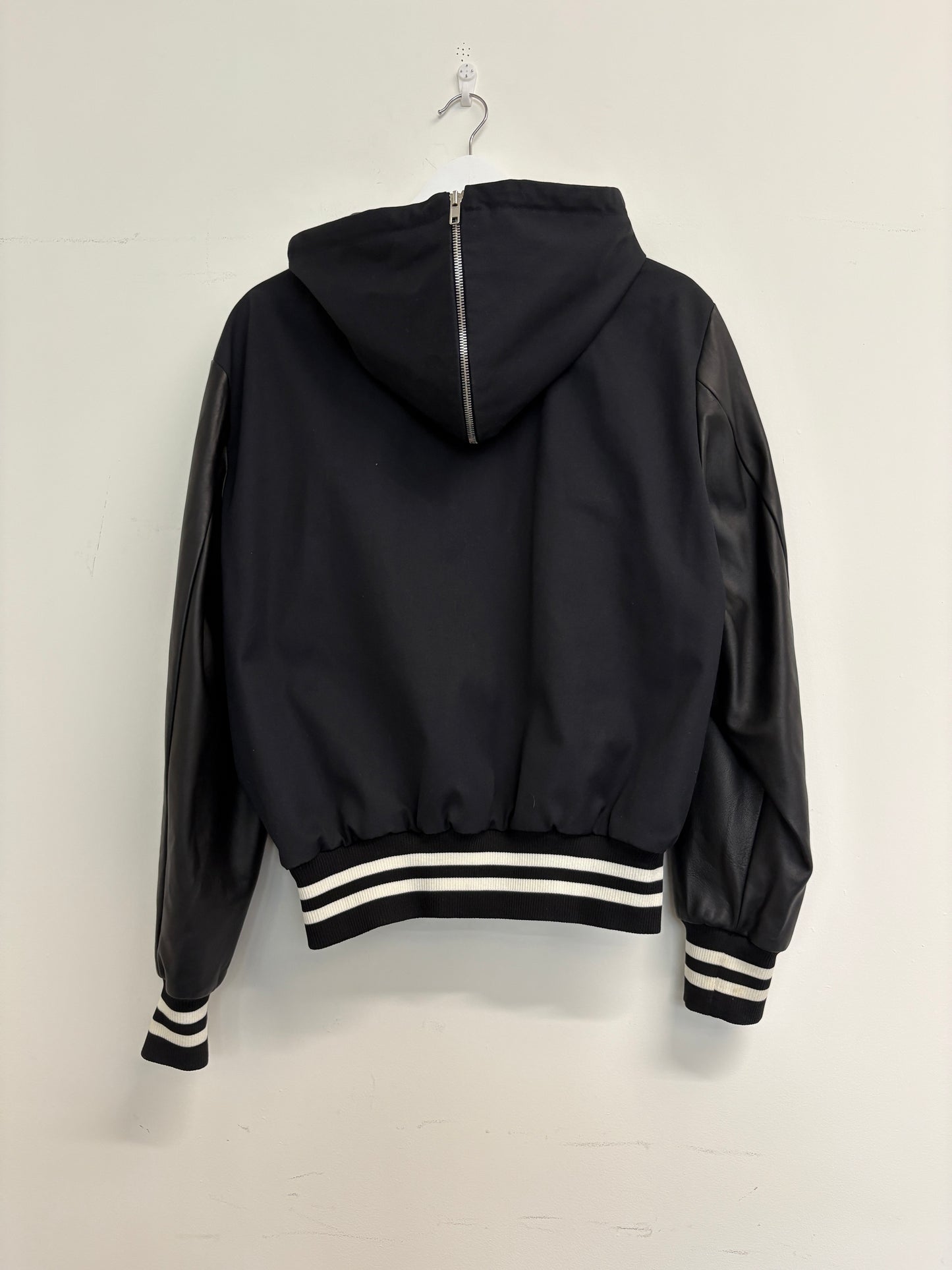 Maison Margiela Black MM1 Silk and Leather Insert Bomber (pre-owned)