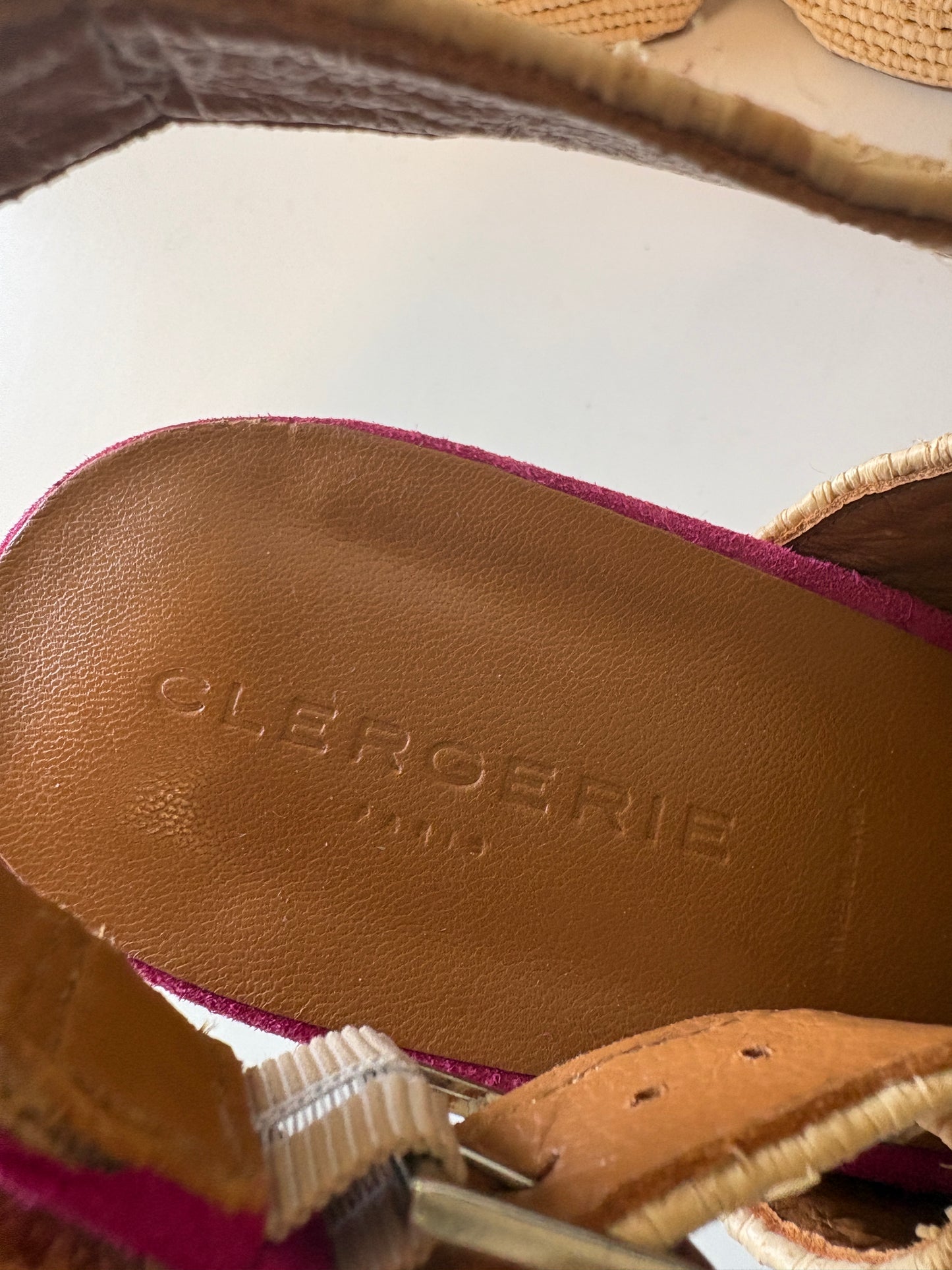 Clergerie Pink Damya Suede Wedge Sandals