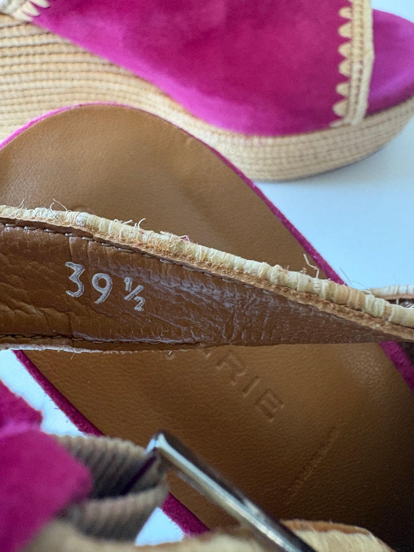 Clergerie Pink Damya Suede Wedge Sandals