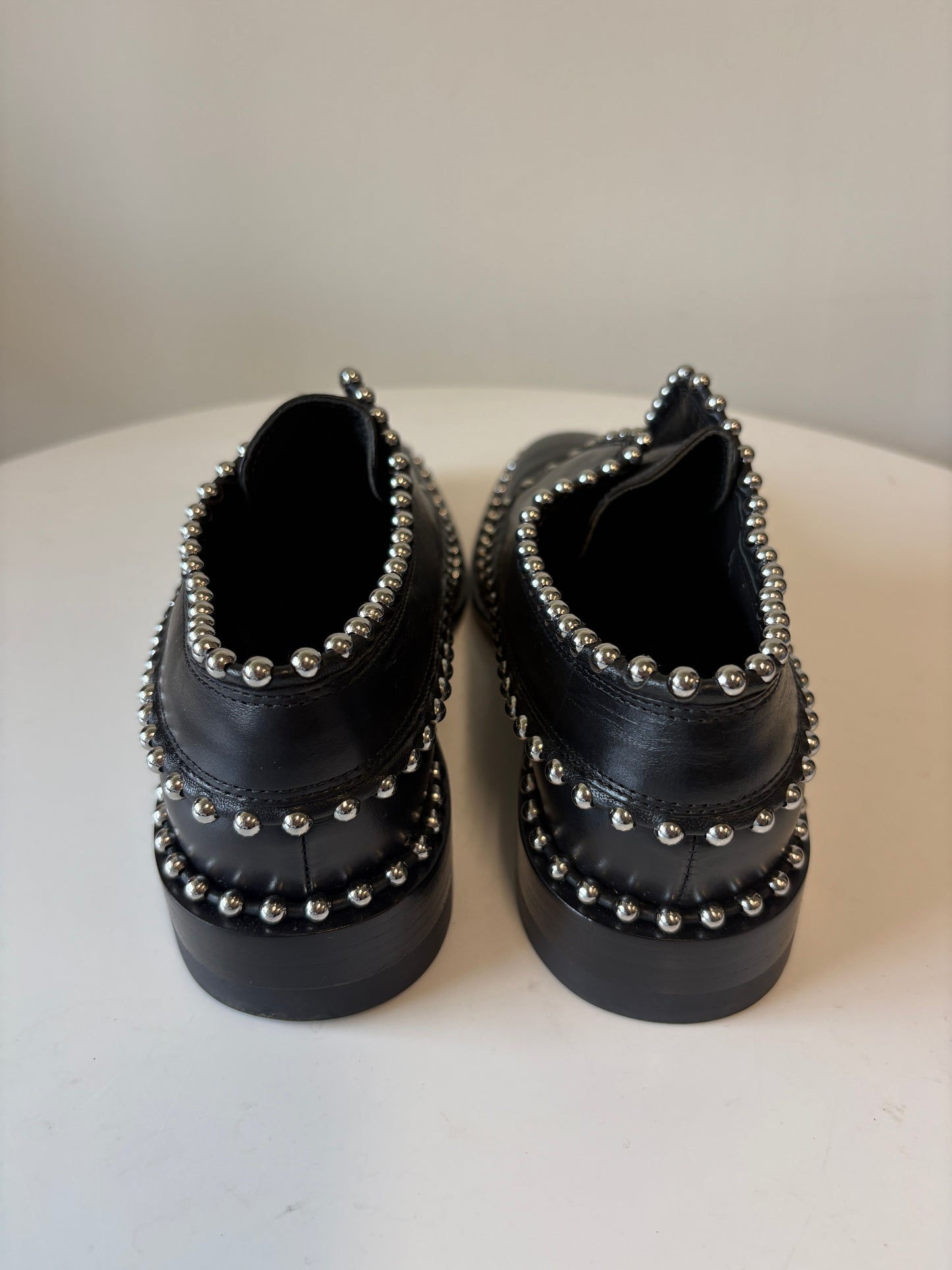 Alexander Wang Wendie Black Leather Studded Oxford Shoes