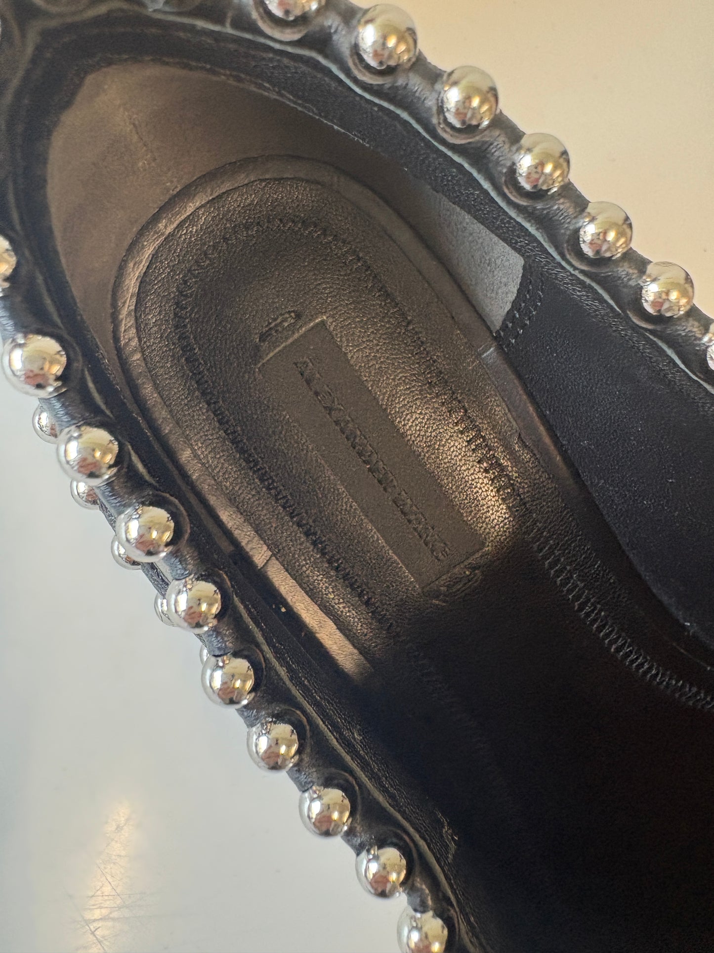 Alexander Wang Wendie Black Leather Studded Oxford Shoes