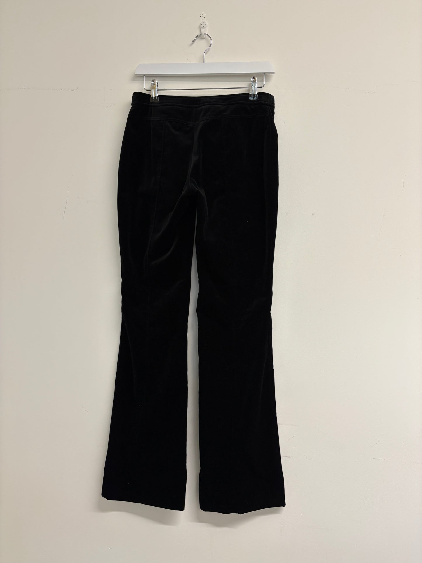 Versace Black Velvet Flare Trousers With Gold Buttons (pre-owned)