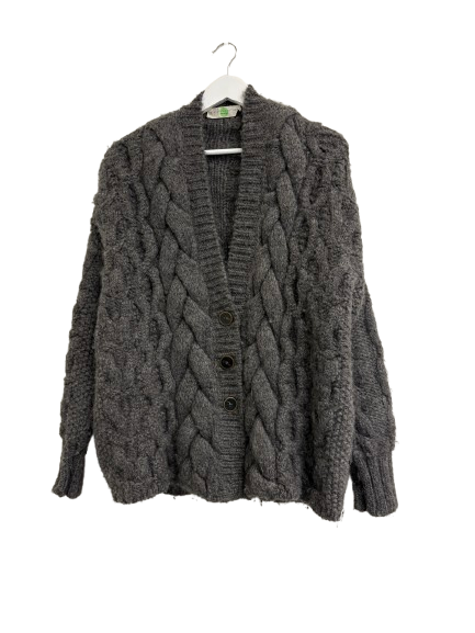 Stella McCartney Chunky Grey Wool Cardigan (pre-owned)