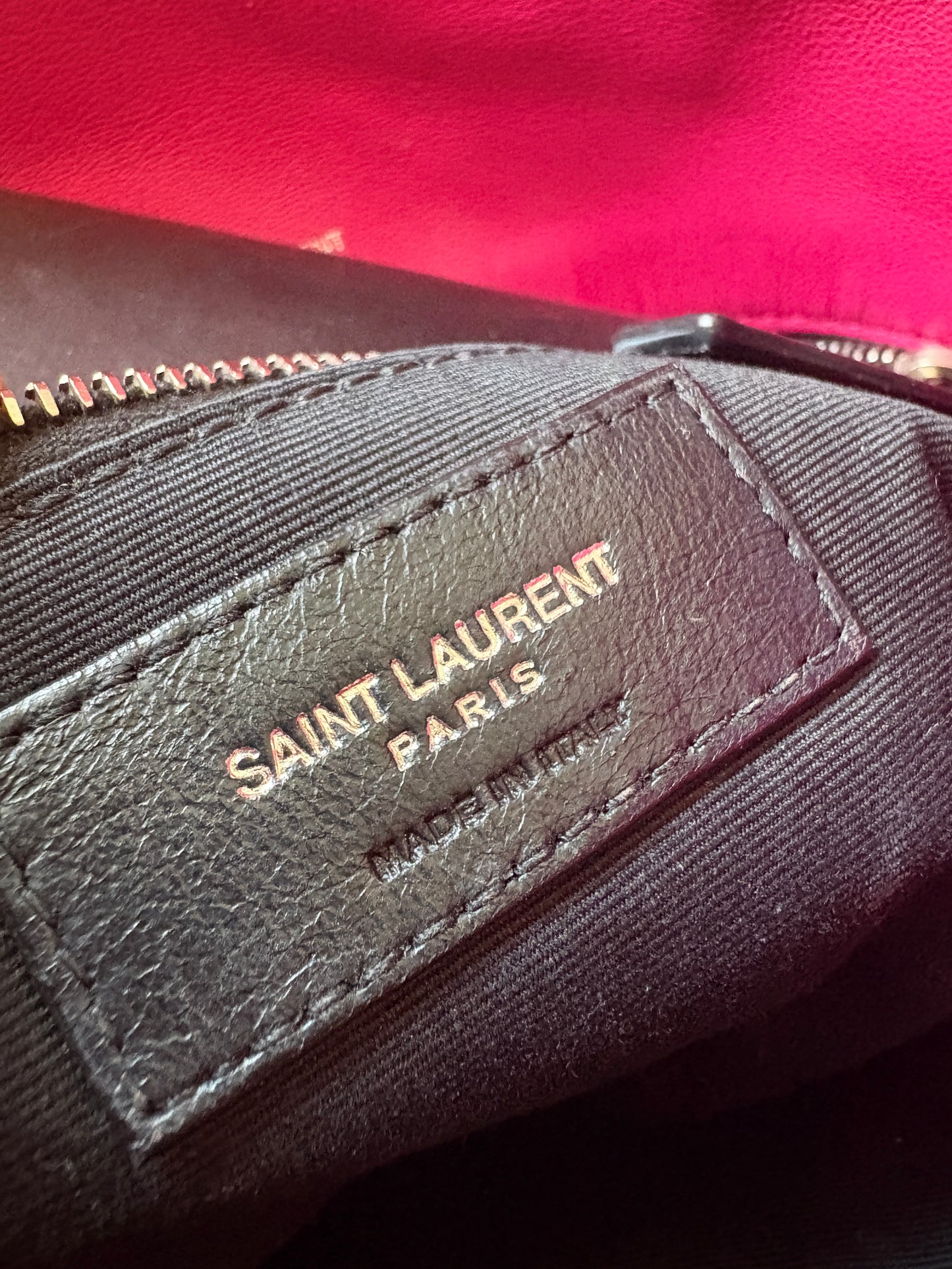 Yves Saint Laurent LouLou Pink Shearling Bag