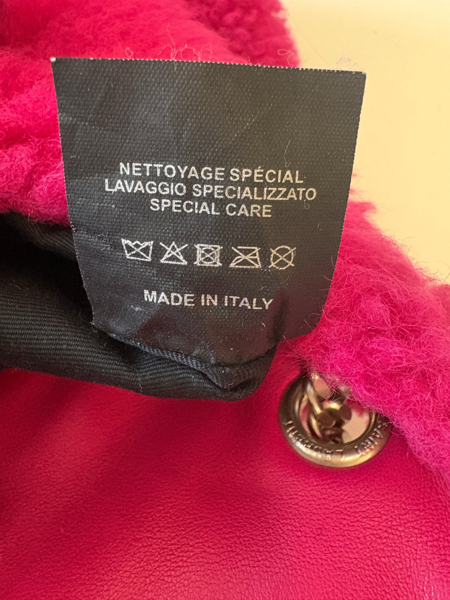 Yves Saint Laurent LouLou Pink Shearling Bag