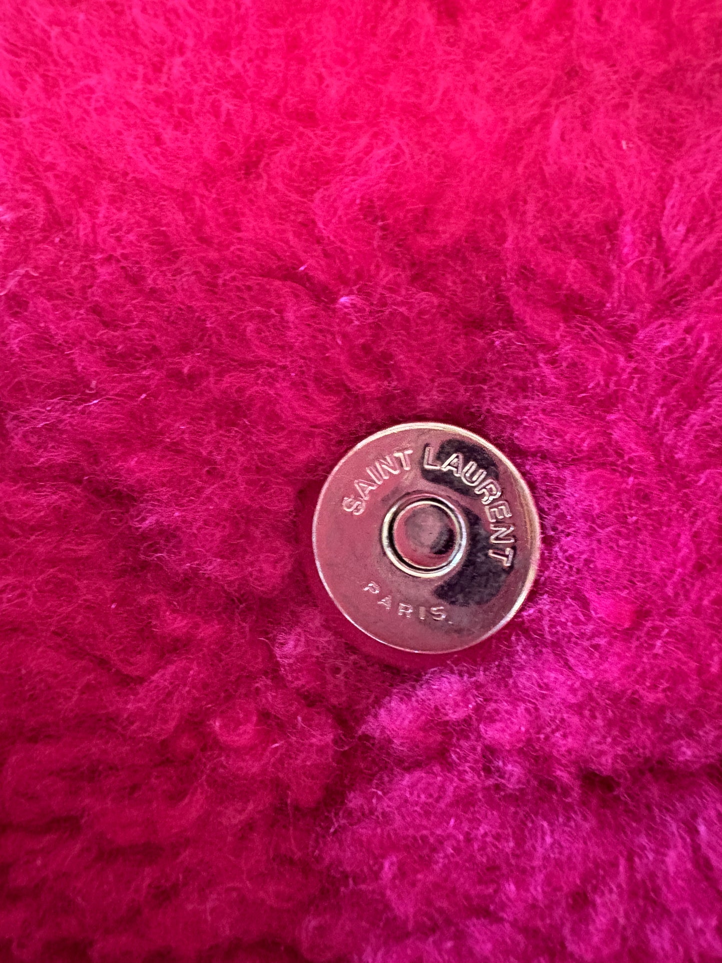 Yves Saint Laurent LouLou Pink Shearling Bag