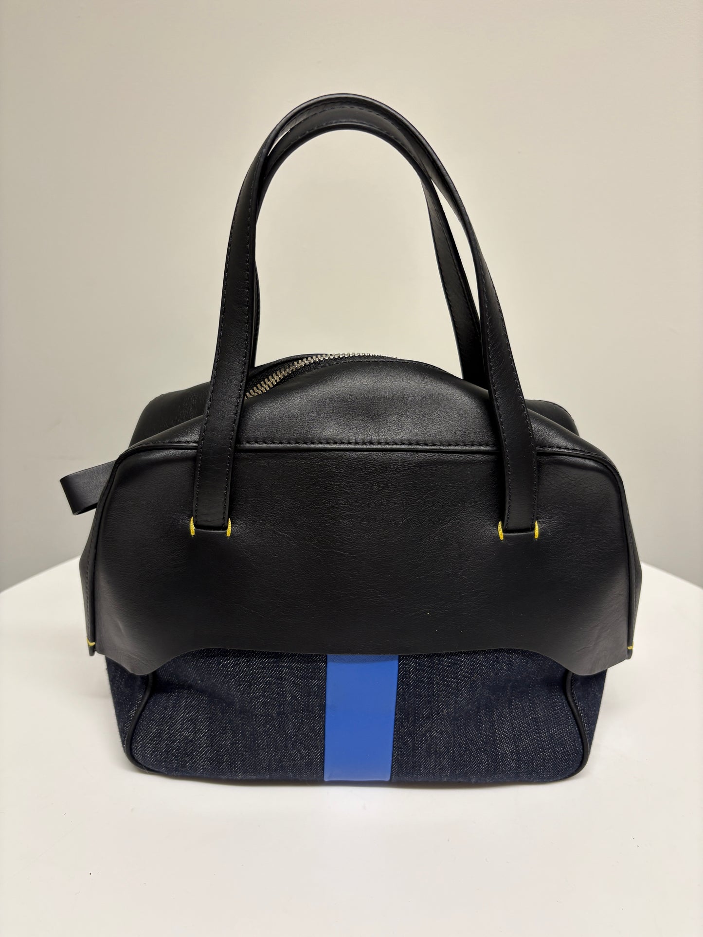 Tibi Denim Leather Handbag (pre-owned)