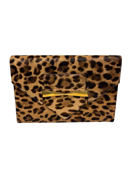 Alexander Mcqueen Leopard Print Clutch Bag (pre-owned)