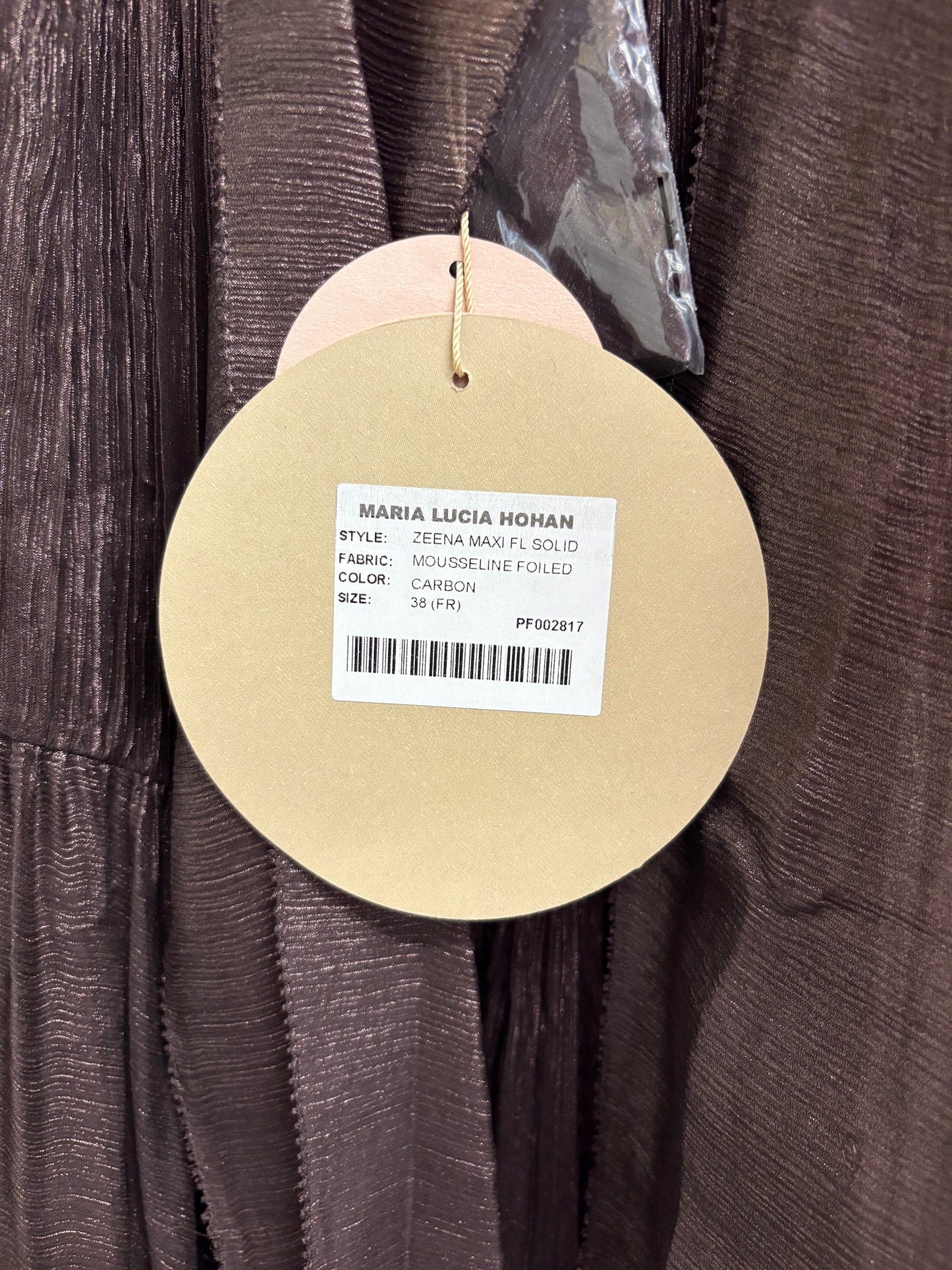 Maria Lucia Hohan Dark Brown Zeena Silk Ruffled Gown (pre-owned)