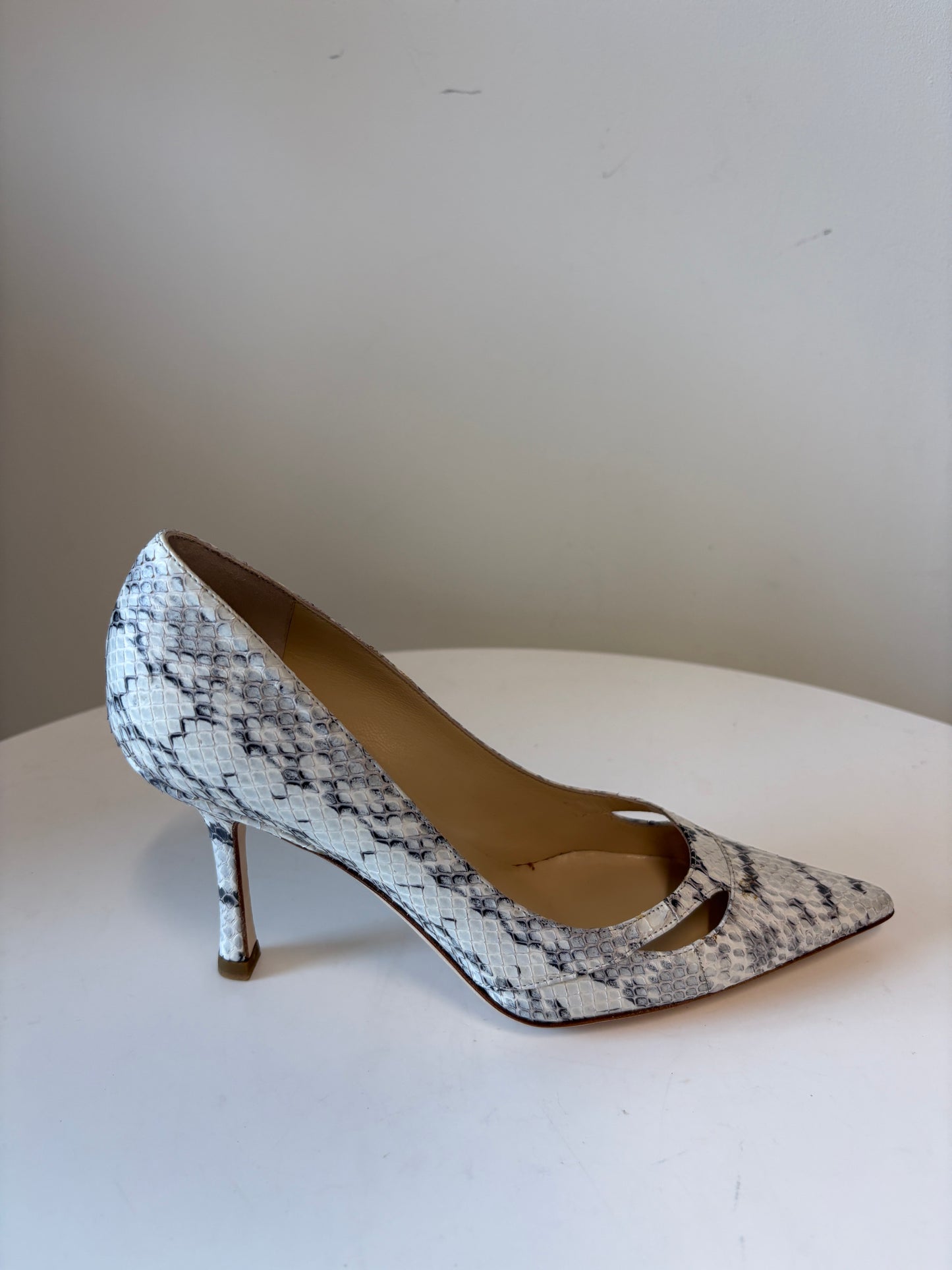 Jimmy Choo 081 Margo Elaphe Snake Natural Pumps