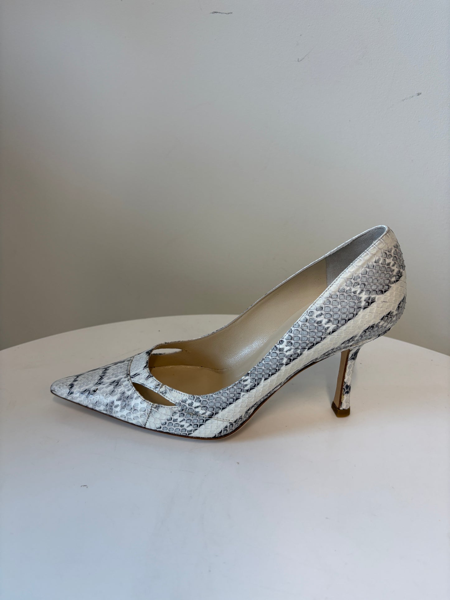 Jimmy Choo 081 Margo Elaphe Snake Natural Pumps