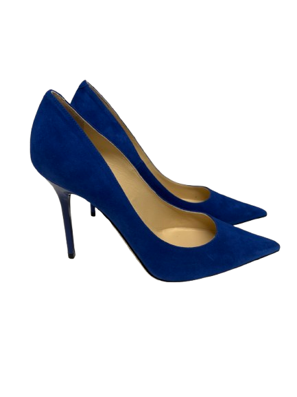 Jimmy Choo Abel Electric Blue Suede Heel Pumps (pre-owed)