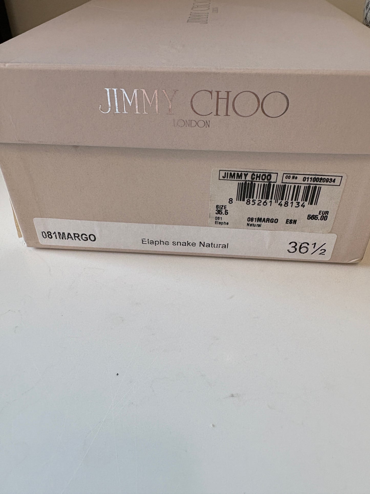 Jimmy Choo 081 Margo Elaphe Snake Natural Pumps
