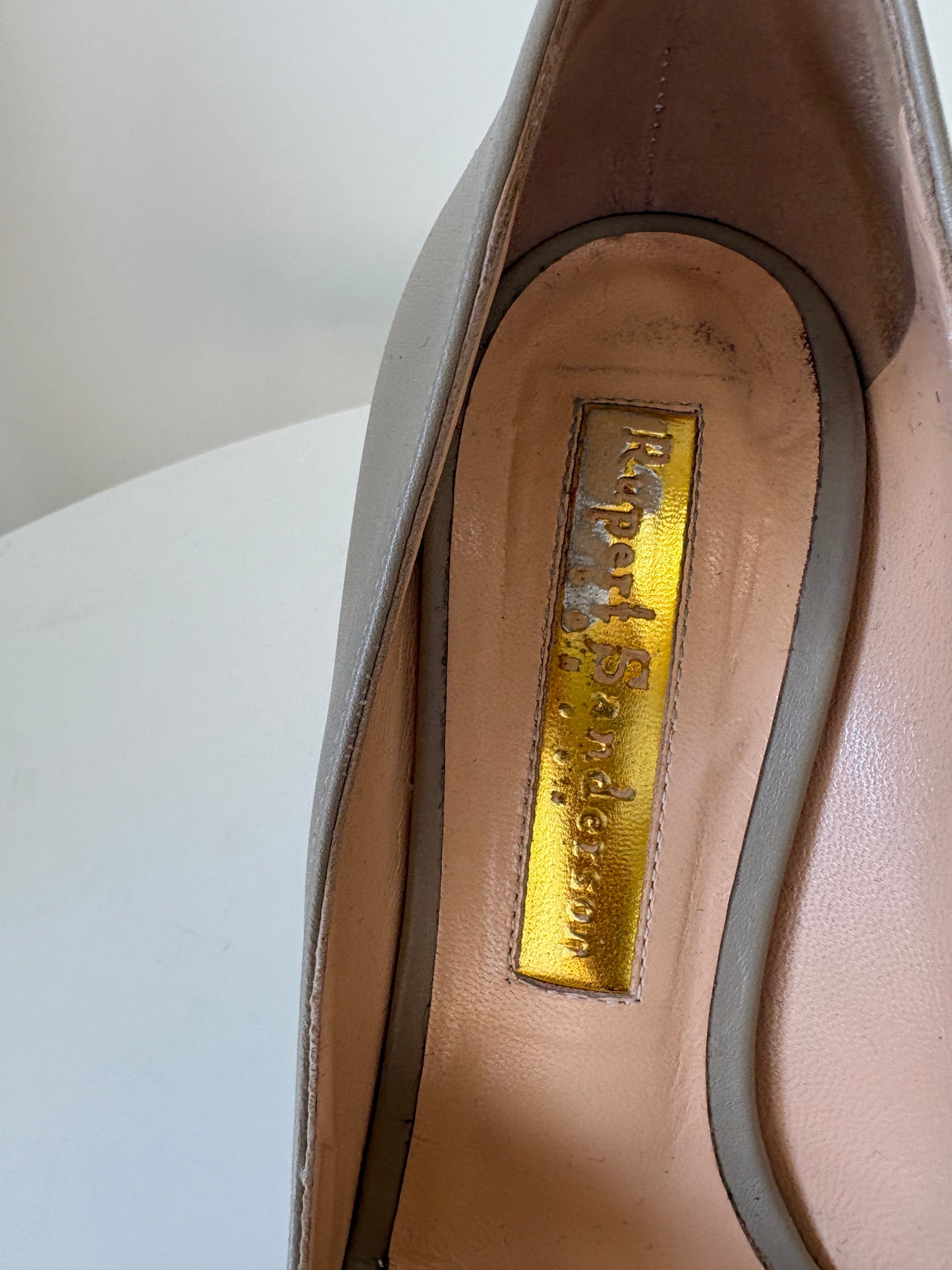 Rupert Sanderson Beige Malory Stone Nappa Pumps