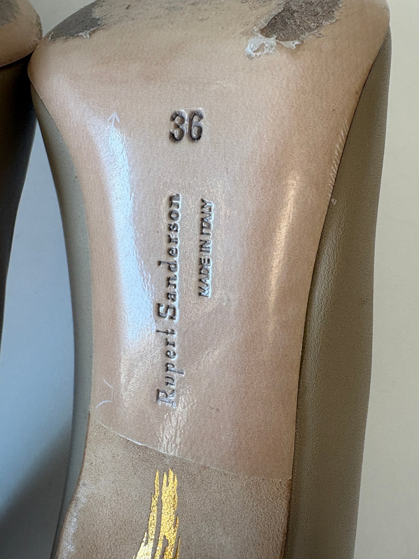 Rupert Sanderson Beige Malory Stone Nappa Pumps